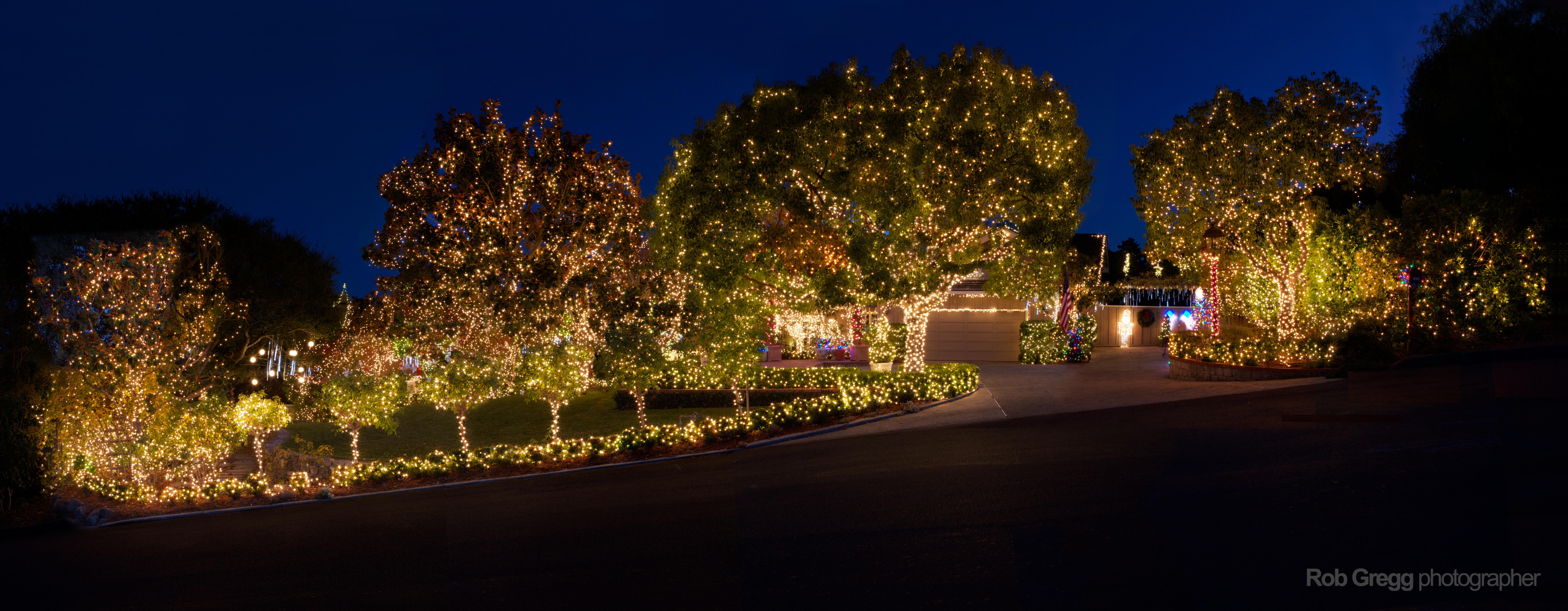 8208x3199 4K Christmas Lights Wallpaper and Background Image