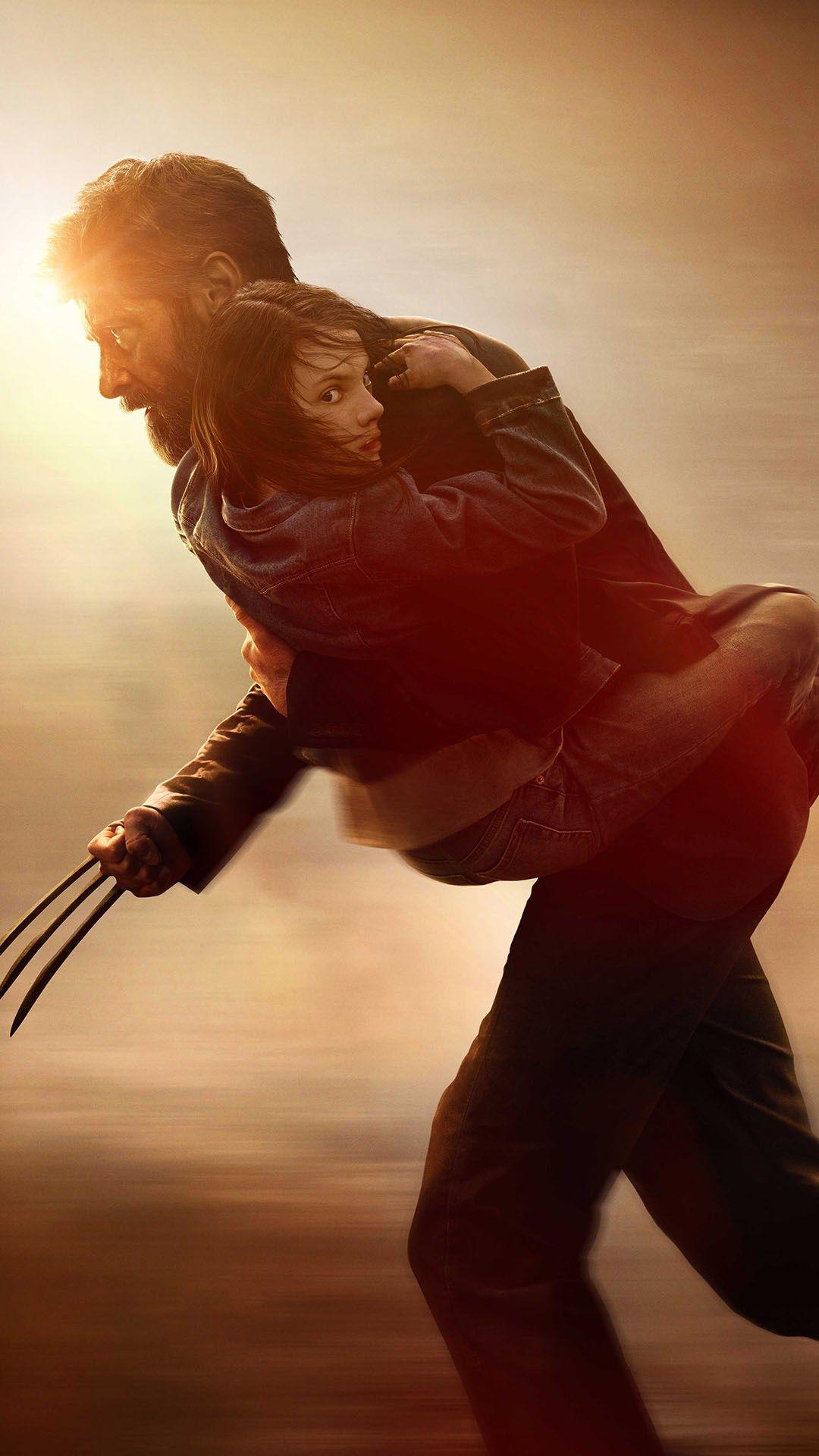 1080x1920 Wolverine Rogan Fight Holding Girl Poster iPhone 8 Wallpaper