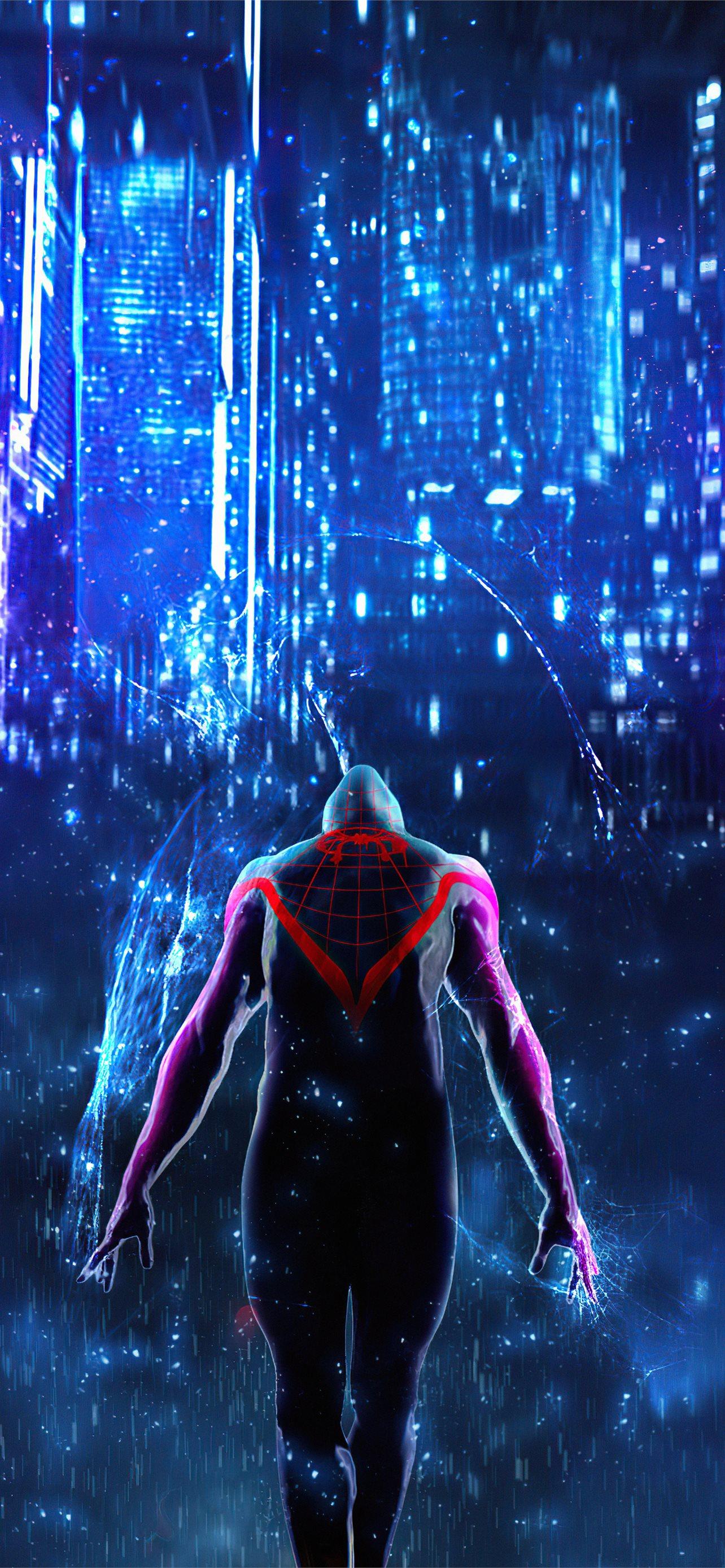 1284x2778 spiderman into the spider verse poster iPhone Wallpaper Free Download