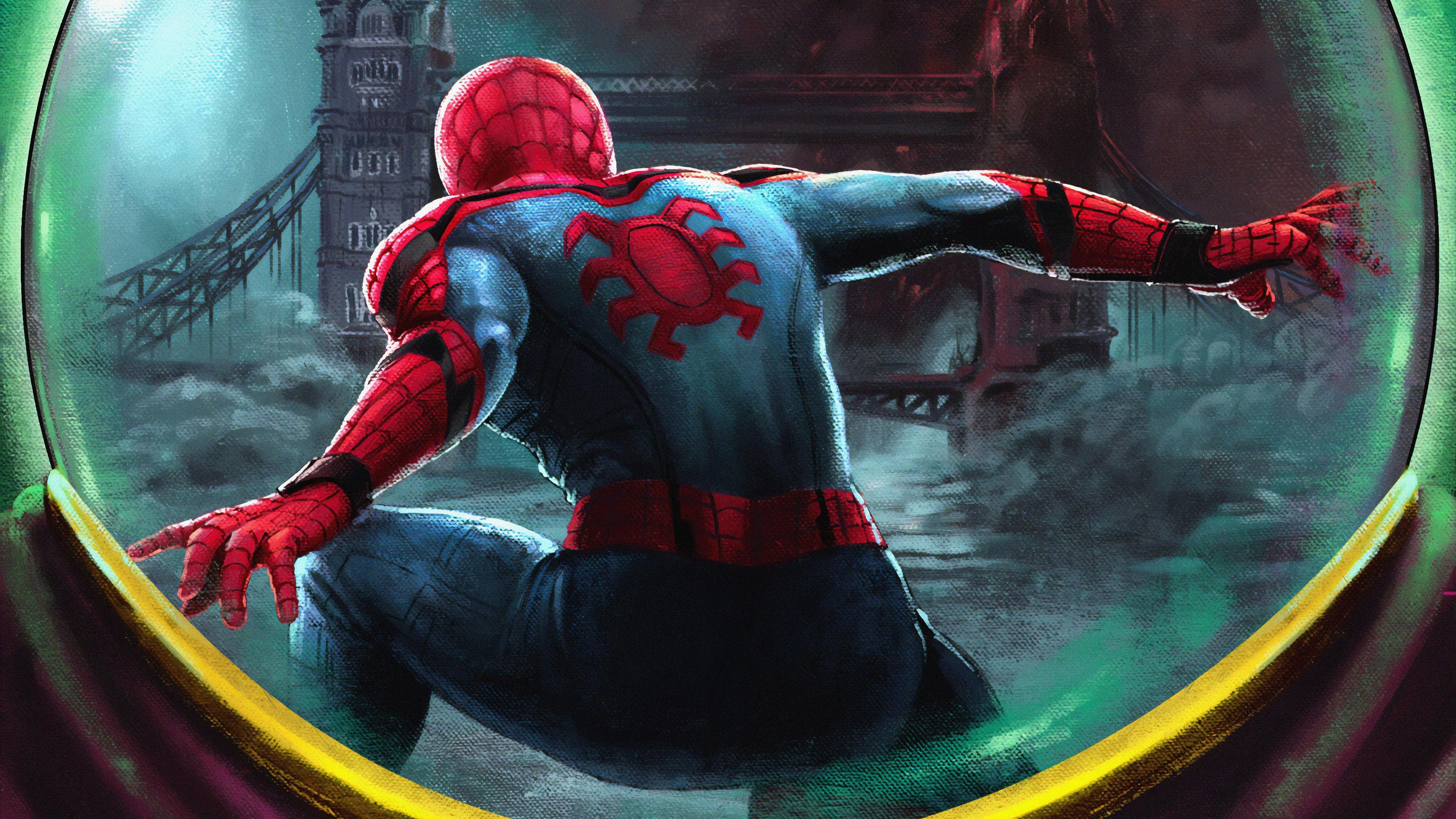 3840x2160 Wallpaper 4k Spiderman Farfrom Home Art Wallpaper