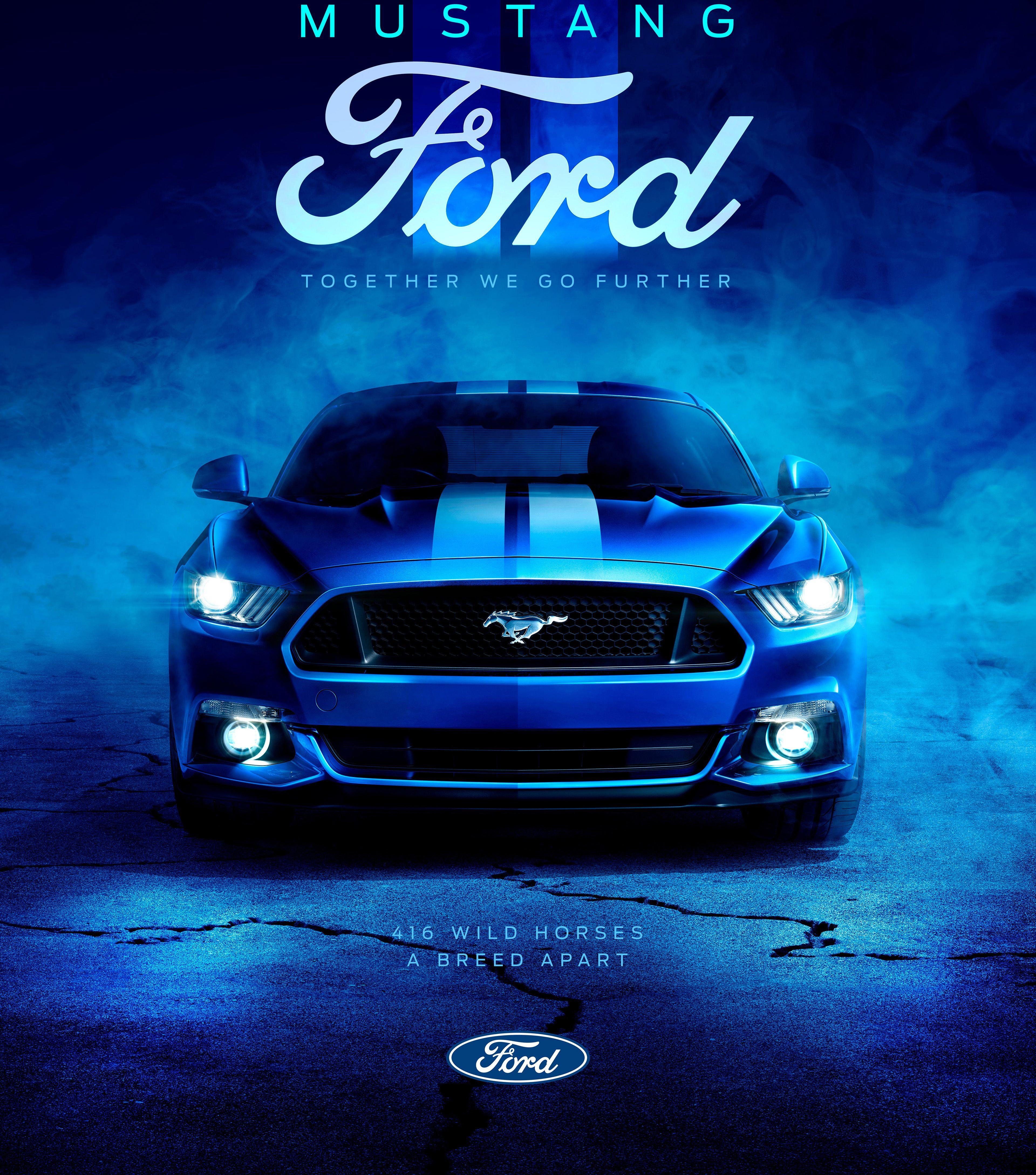 3840x4353 Blue Mustang Wallpaper