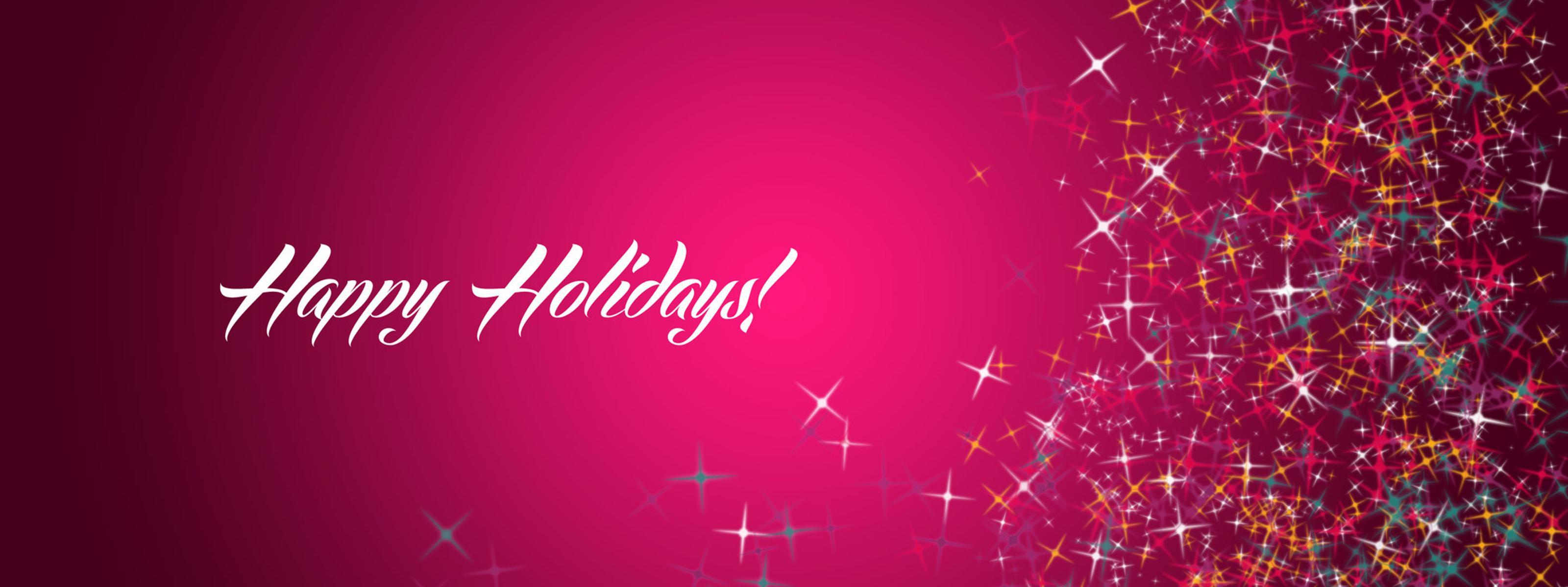 3200x1200 Happy Christmas Holiday red wallpaper