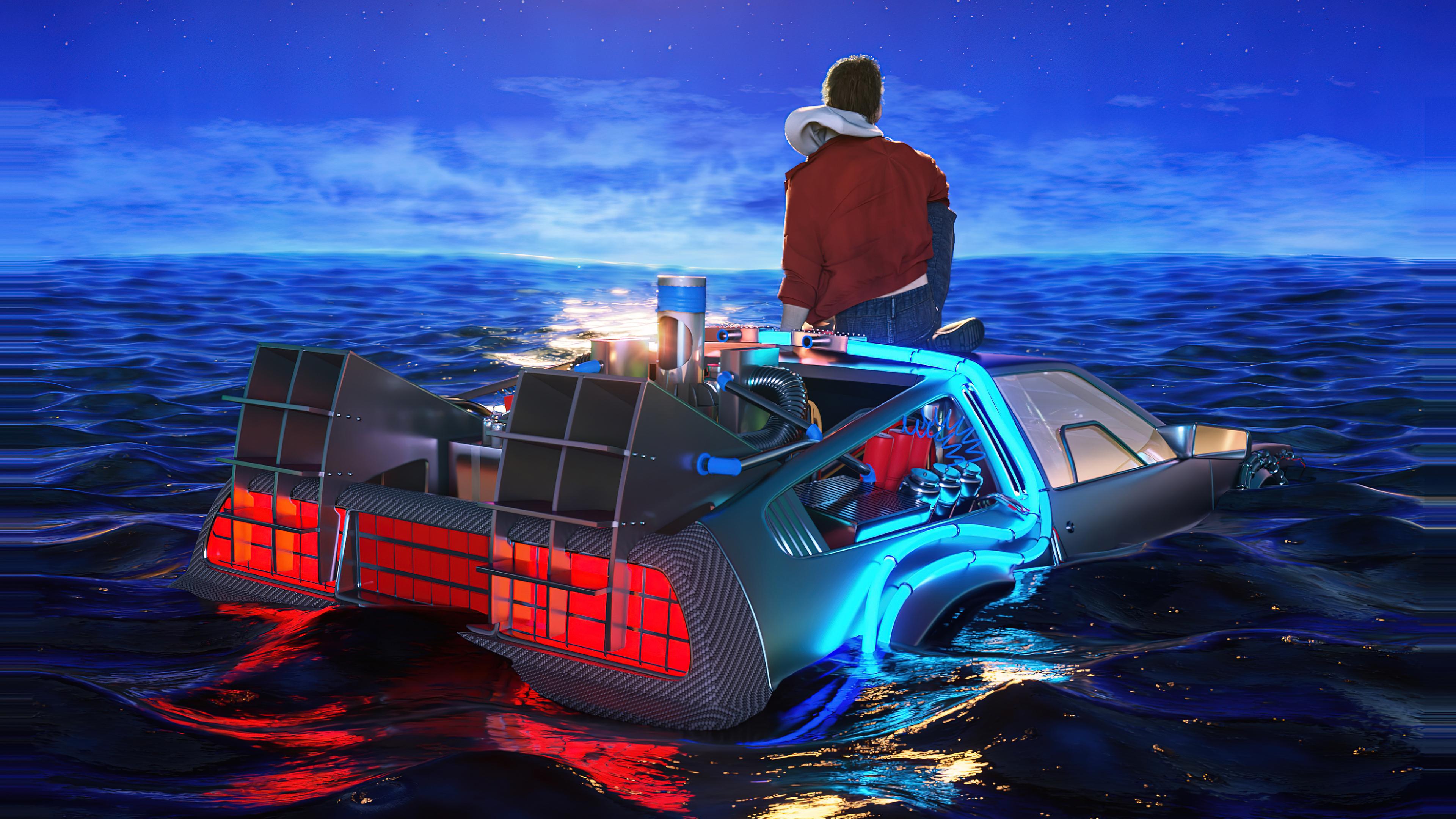 3840x2160 Wallpaper 4k Delorean And Chill 4k Wallpaper