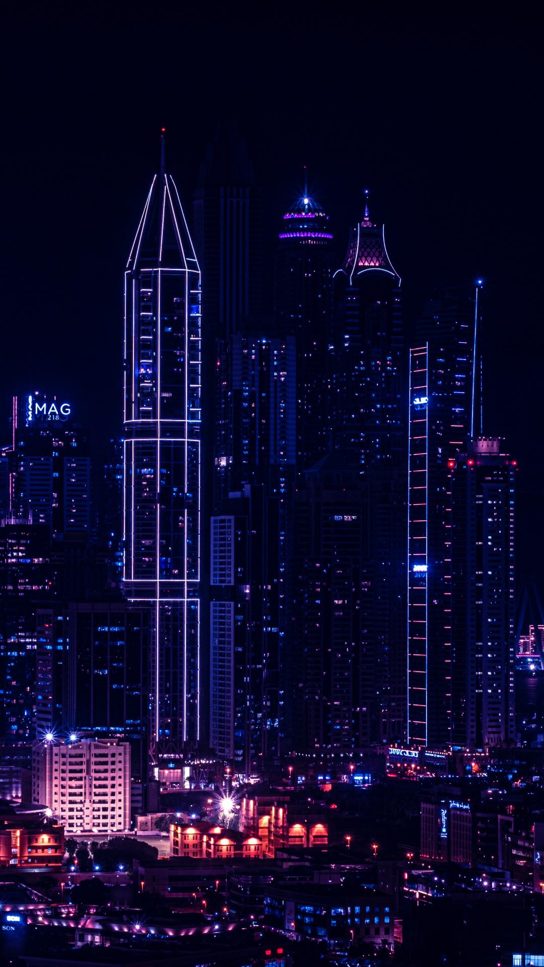 1080x1920 Download City, night, buildings lights, cityscape wallpaper, 1080x Samsung Galaxy S S Note, Sony Xperia Z, Z Z Z HTC One, Lenovo Vibe, Google Pixel OnePlus Honor Xiaomi Redmi