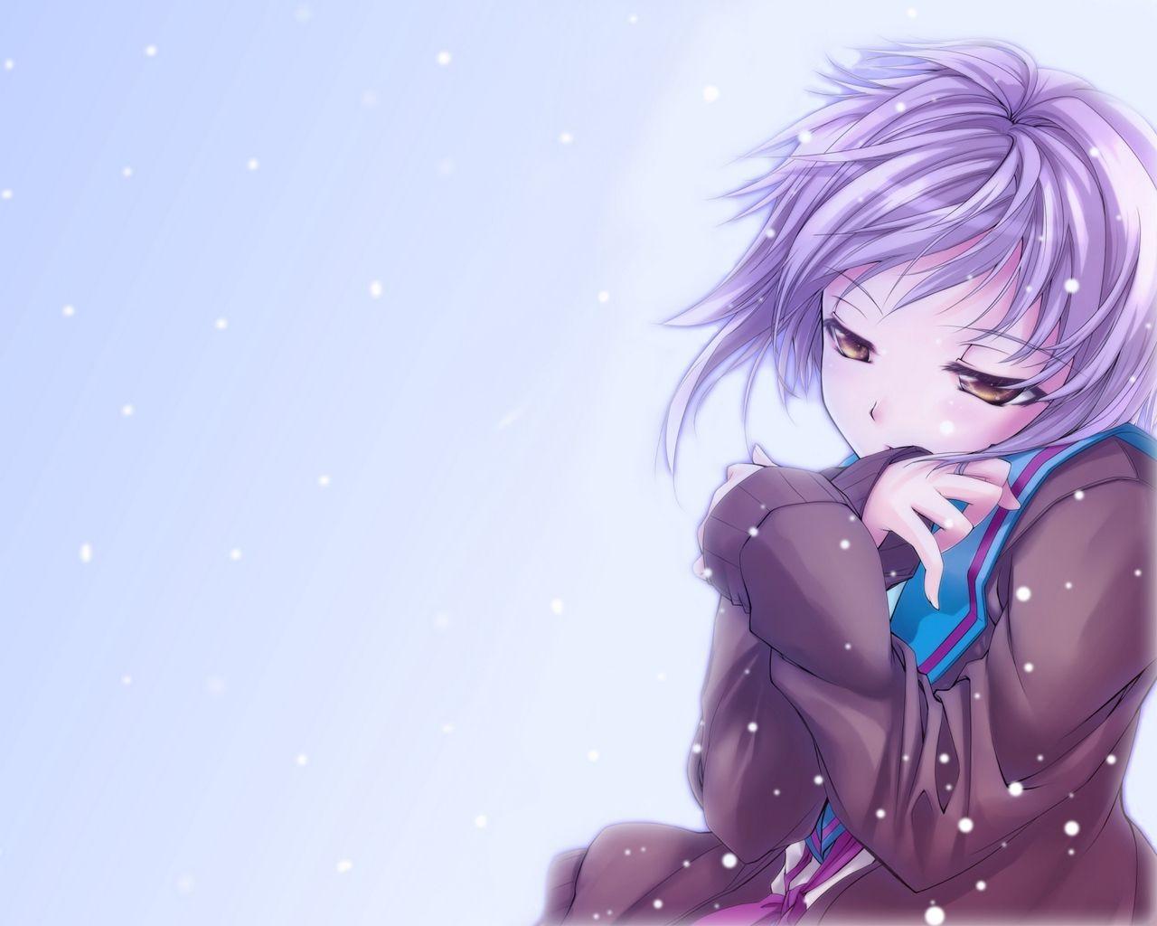 1280x1024 Download wallpaper 1280x1024 suzumiya haruhi no yuutsu, nagato yuki