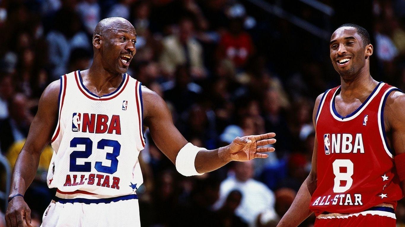 1366x768 Download wallpaper 1366x768 nba, kobe bryant, michael jordan