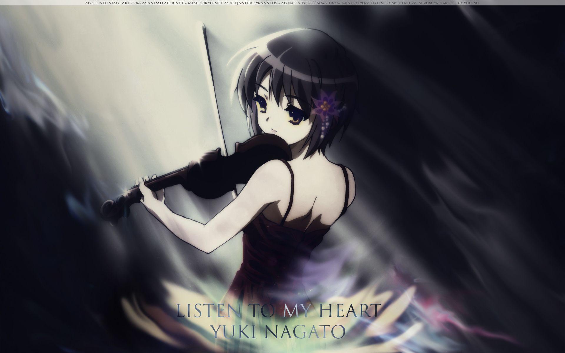 1920x1200 The Melancholy of Suzumiya Haruhi Wallpaper: Listen to my heart