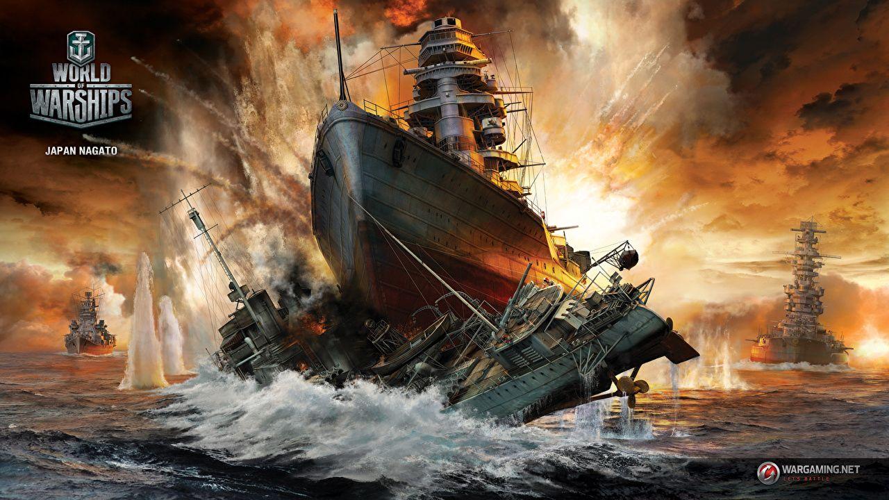 1280x720 Picture World Of Warship Japan Nagato Games Ships 1280x720