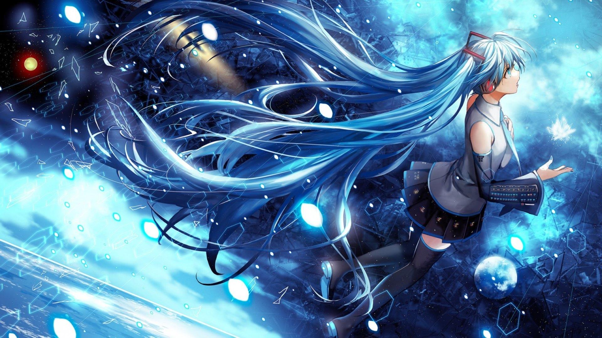 1920x1080 Wallpaper / pretty, hd, cg, hatsune miku, beautiful, magic, sweet, nice, fantasy, twin tail, anime, beauty, anime girl, vocaloids, long hair, vocaloid, female, lovely, twintail, miku, twintails, twin tails, hatsune