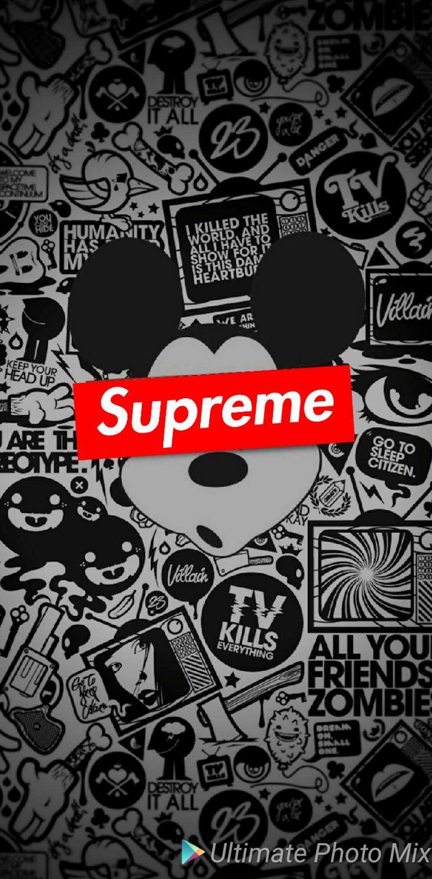 630x1280 Supreme Mickey Mouse wallpaper