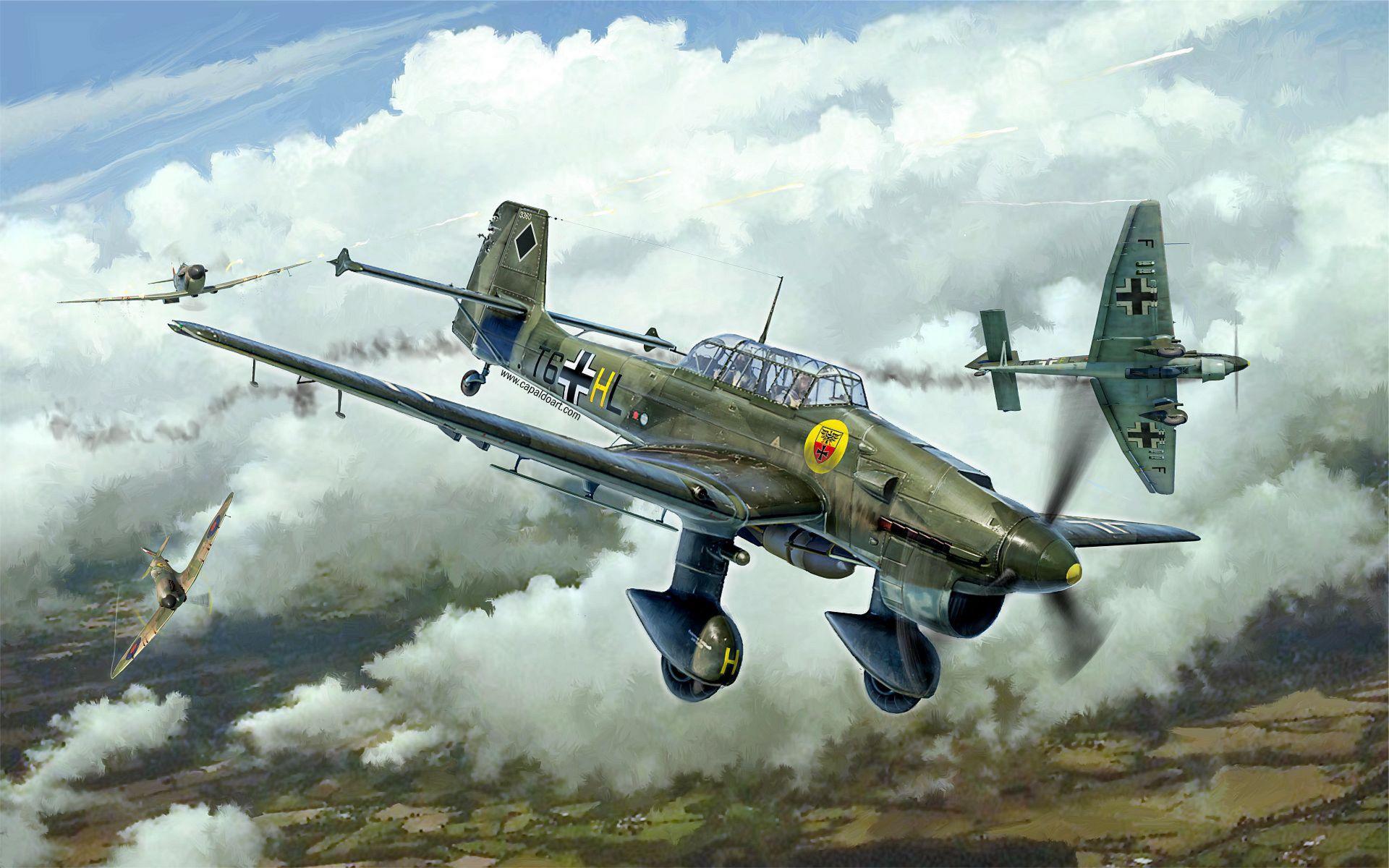 1920x1200 Download Bomber Warplane Aircraft Military Junkers Ju 87 HD Wallpaper