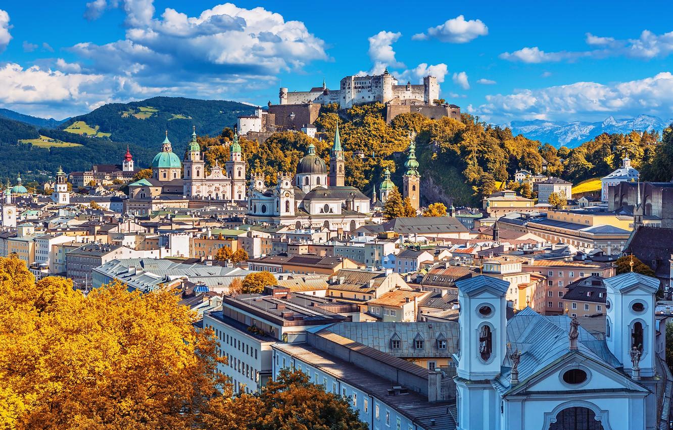 1332x850 Wallpaper mountains, home, Austria, panorama, Salzburg image for desktop, section город