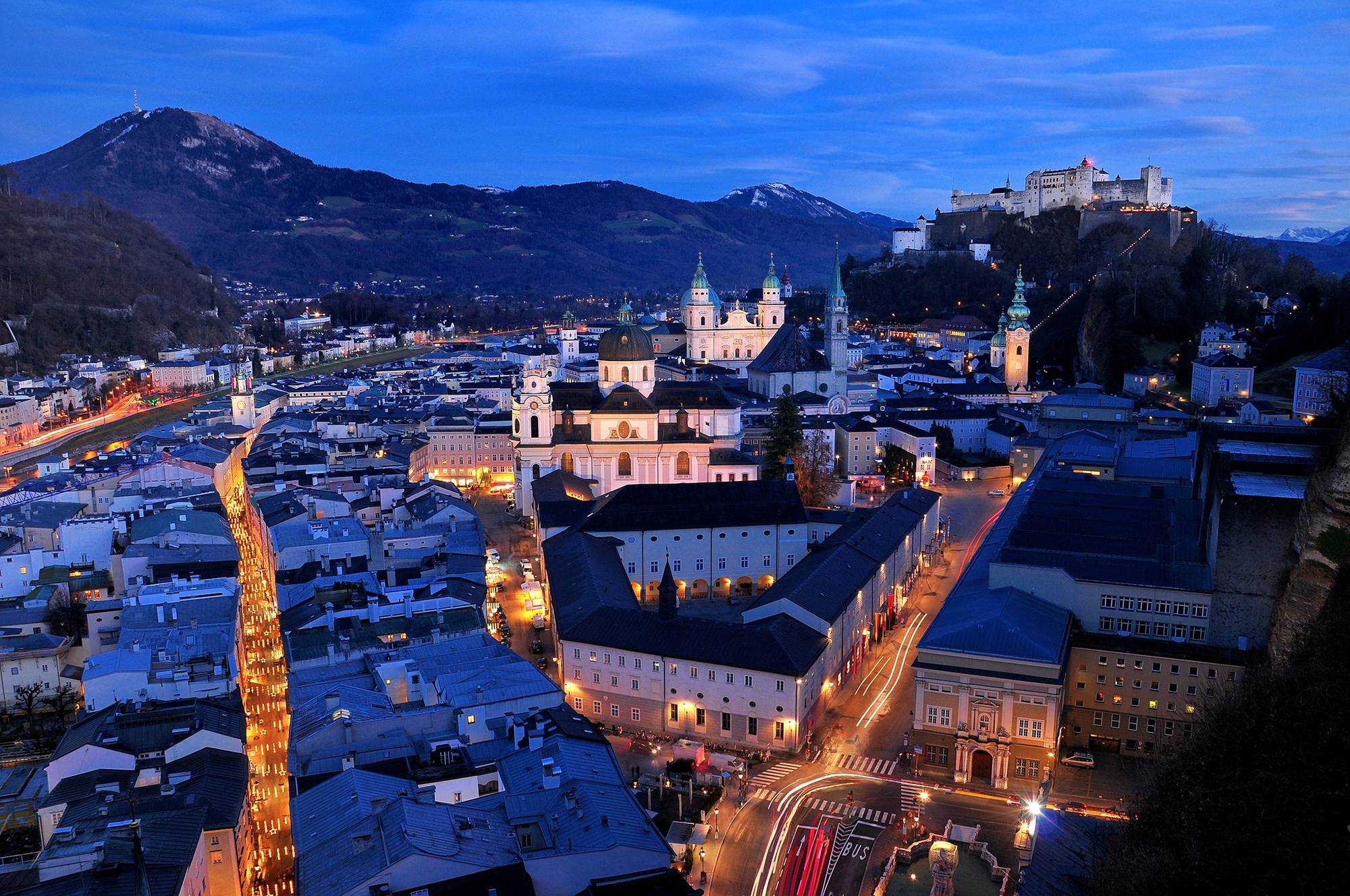 2000x1328 salzburg, austria, night Wallpaper, HD City 4K Wallpaper, Image, Photo and Background