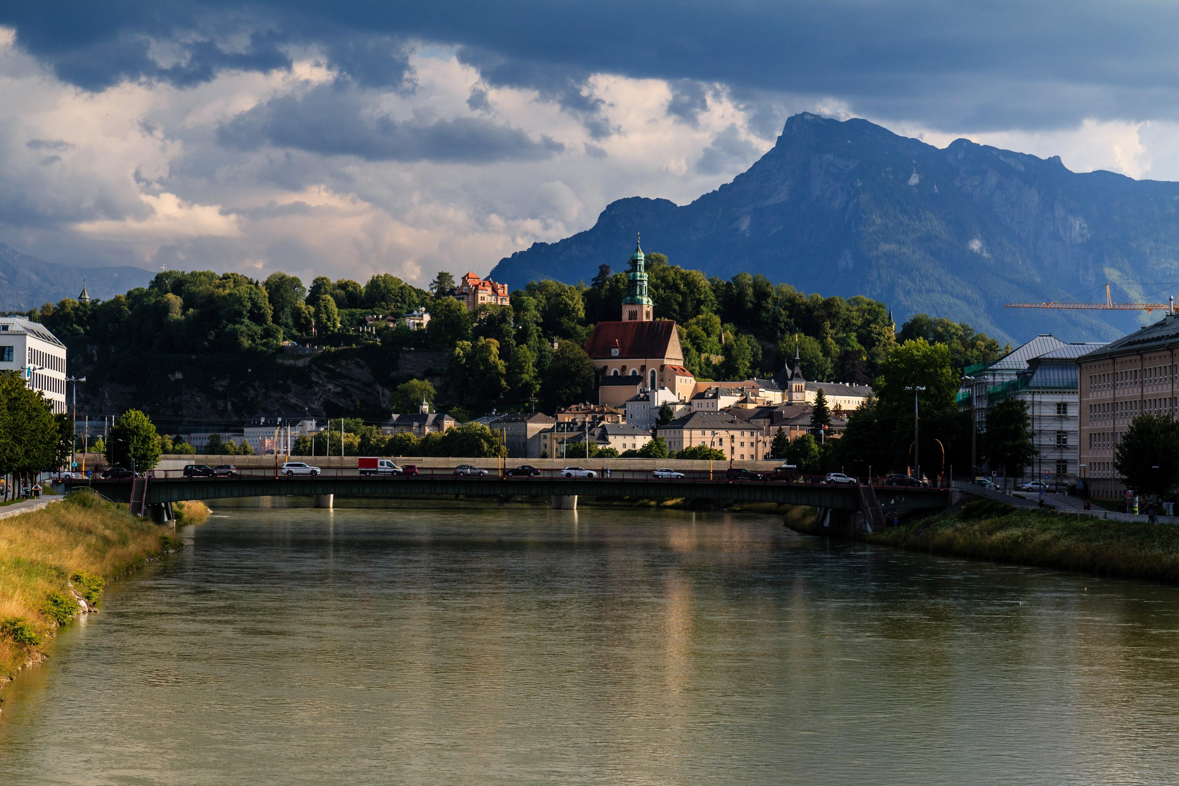 3750x2500 Salzburg, Austria, Houses, Rivers, Bridges, Mountains Gallery HD Wallpaper