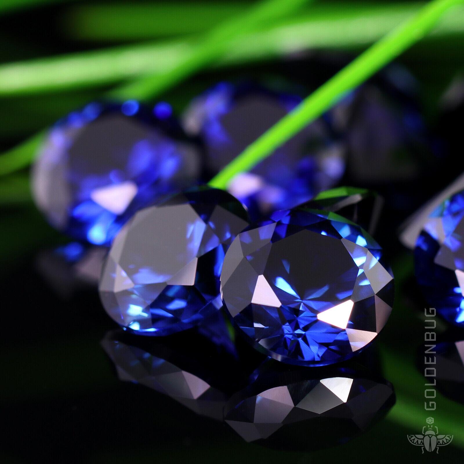 1600x1600 Genuine Sapphire Round Cut Top Quality Blue Corundum Created Loose Gemstone EU