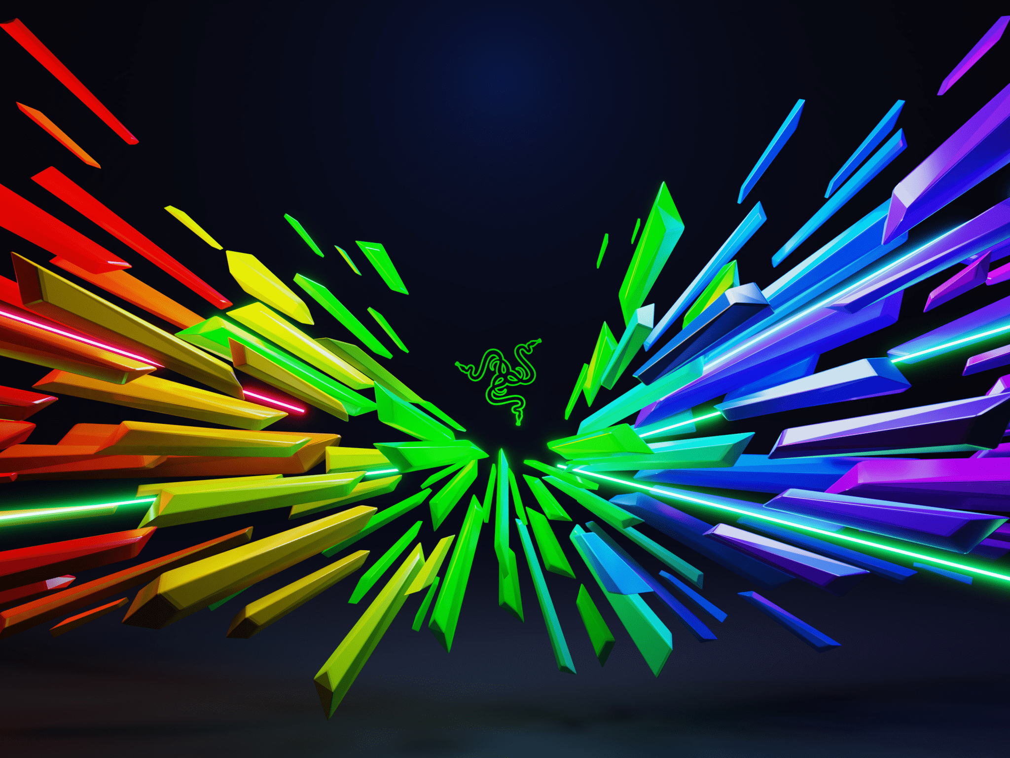 2048x1536 Razer Wallpaper 4K, Multicolor, Scatter, Abstract