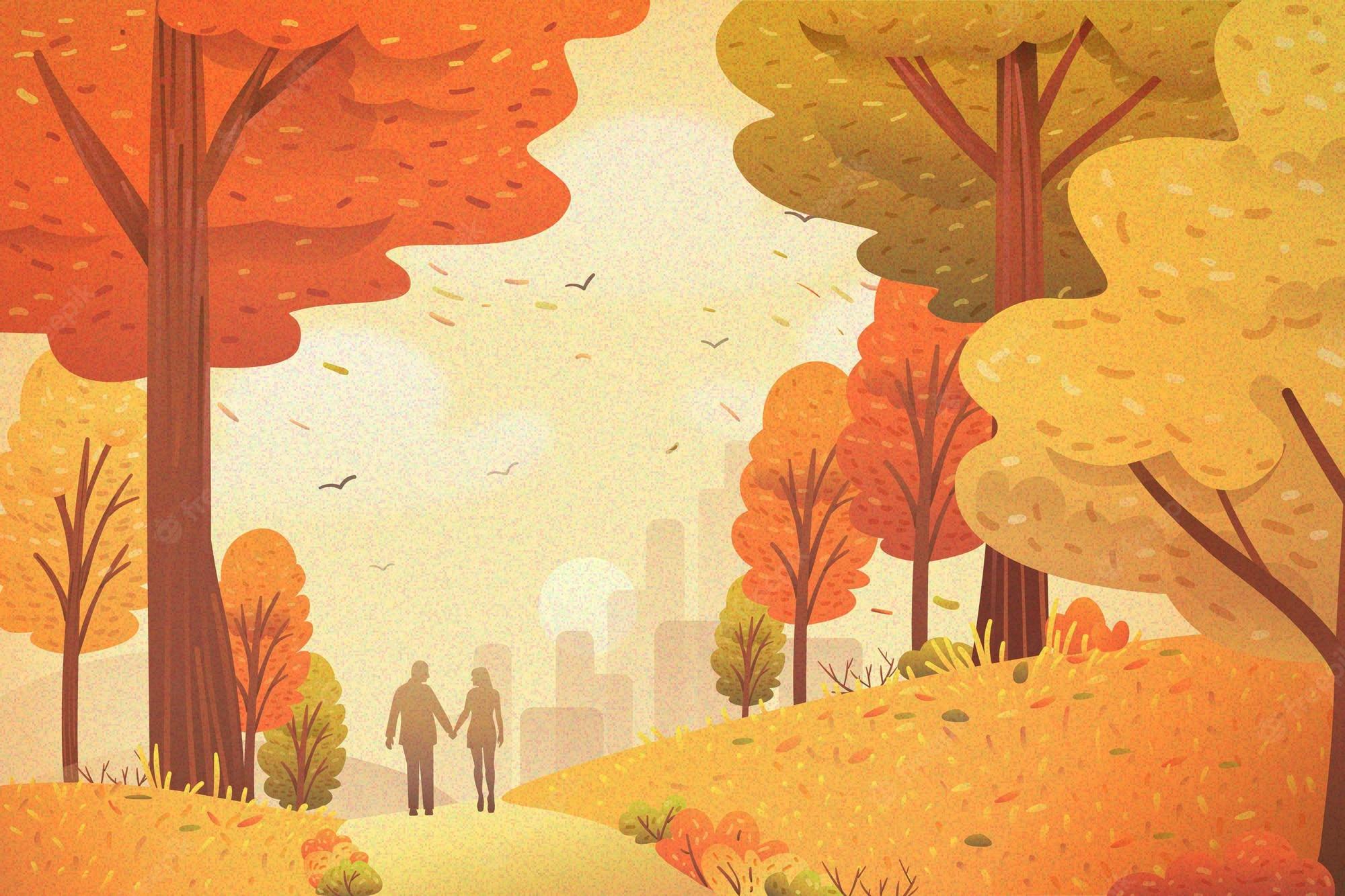 2000x1333 Free Vector. Flat design autumnal wallpaper