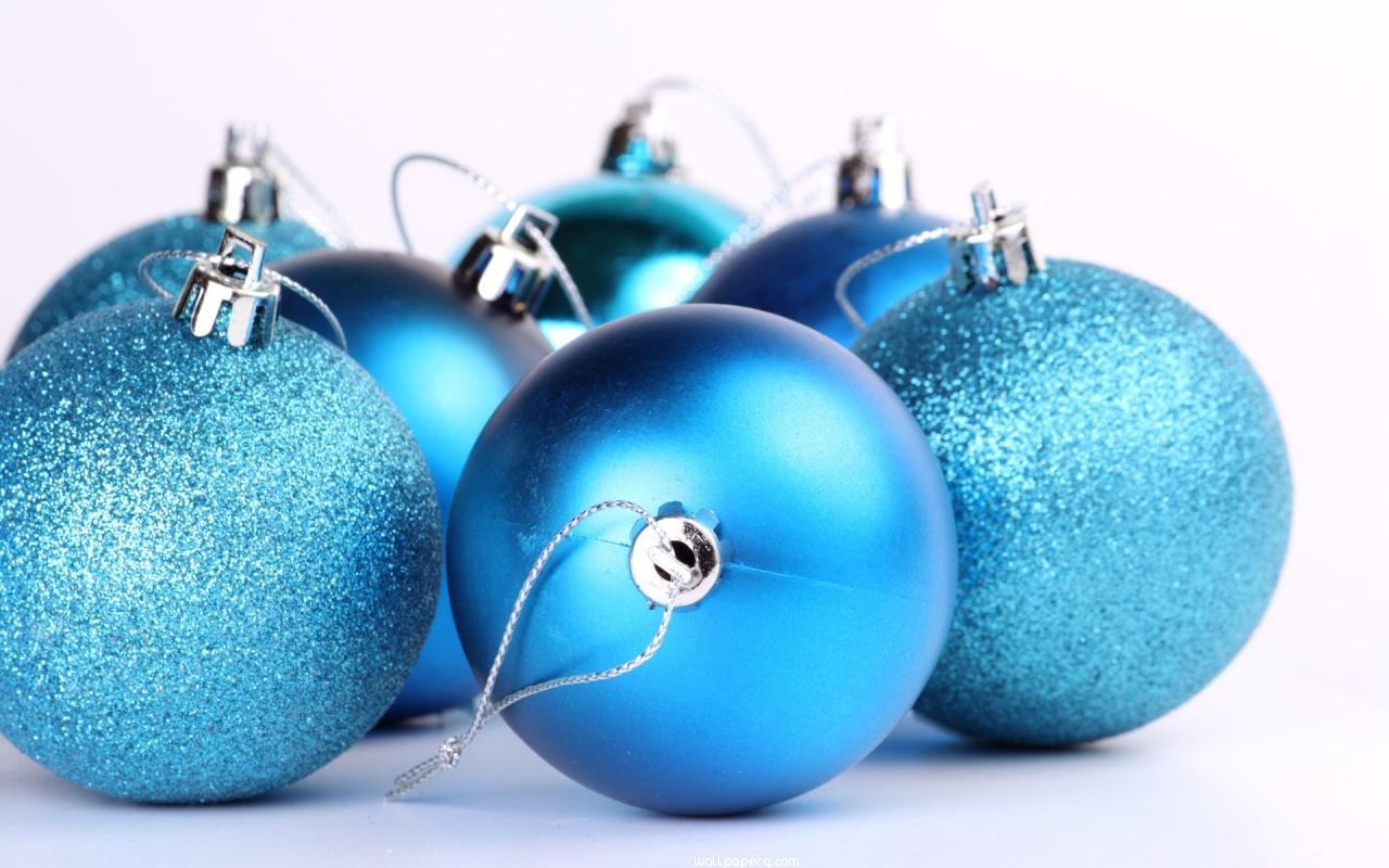 1280x800 Download Blue christmas tree ornaments day for your mobile cell phone