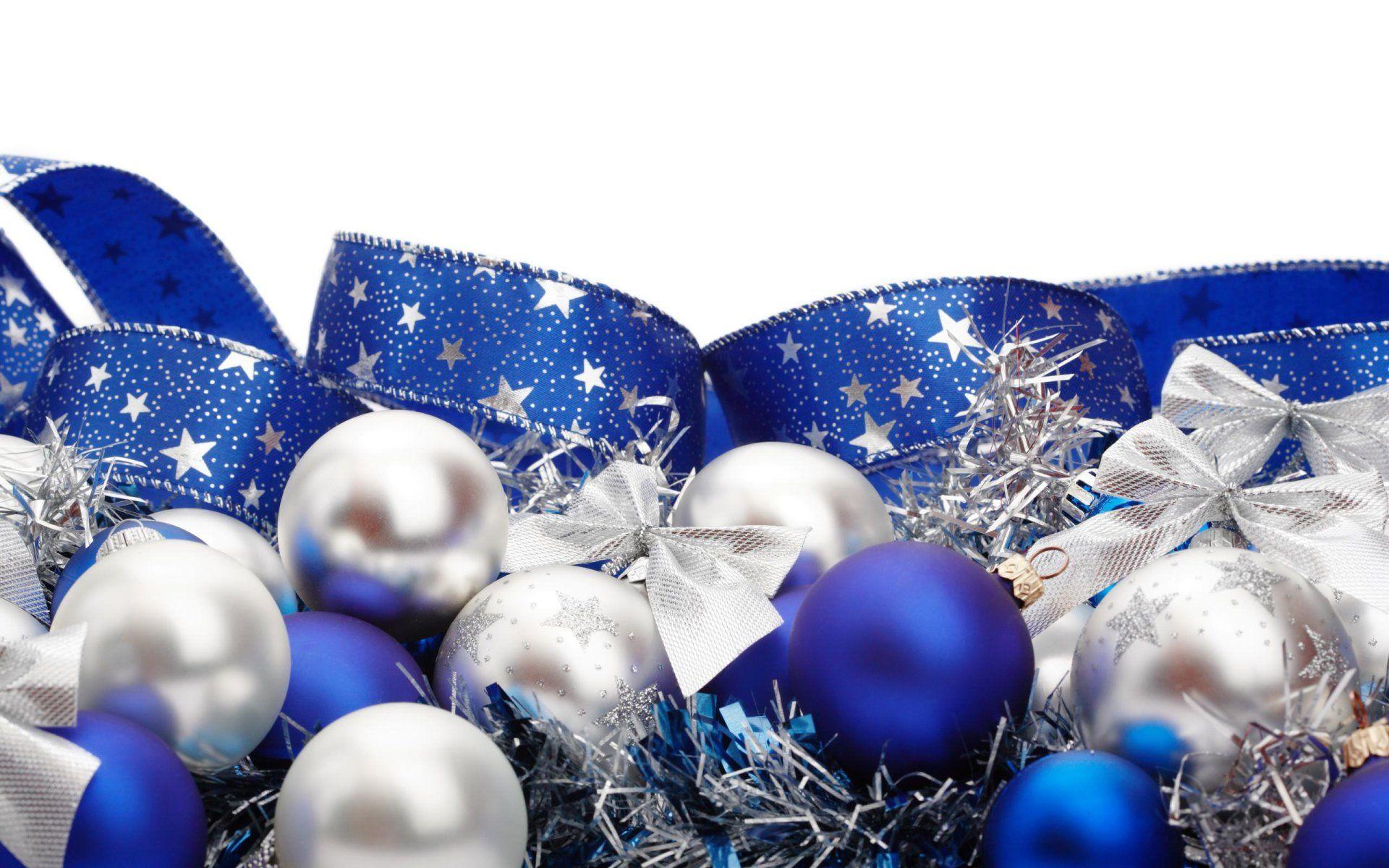 1920x1200 Holiday Christmas Christmas Ornaments Ribbon Blue White Wallpaper. Blue christmas decor, Silver christmas decorations, White christmas decor