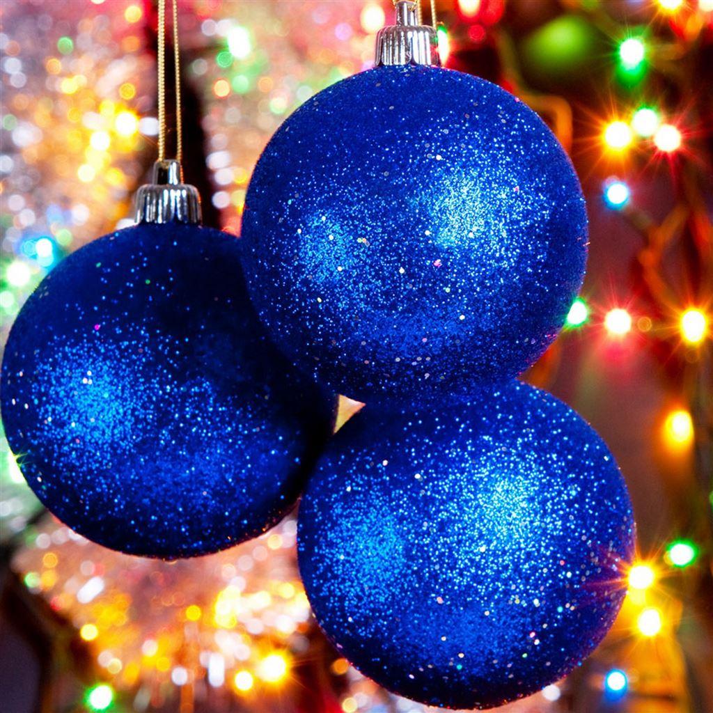 1024x1024 Blue Christmas Balls iPad Air Wallpaper Free Download