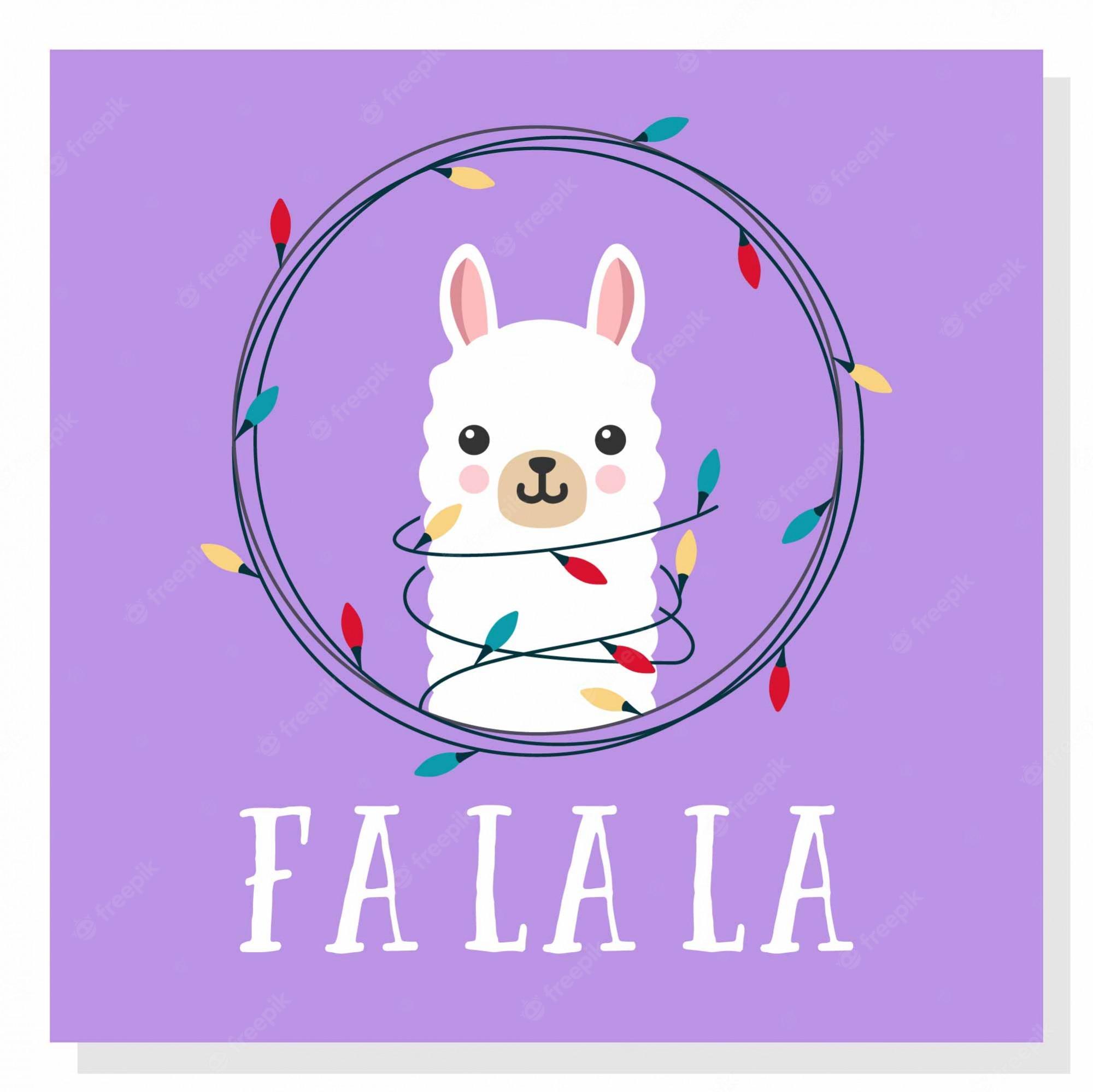 2000x1999 Premium Vector. Cute llama christmas light