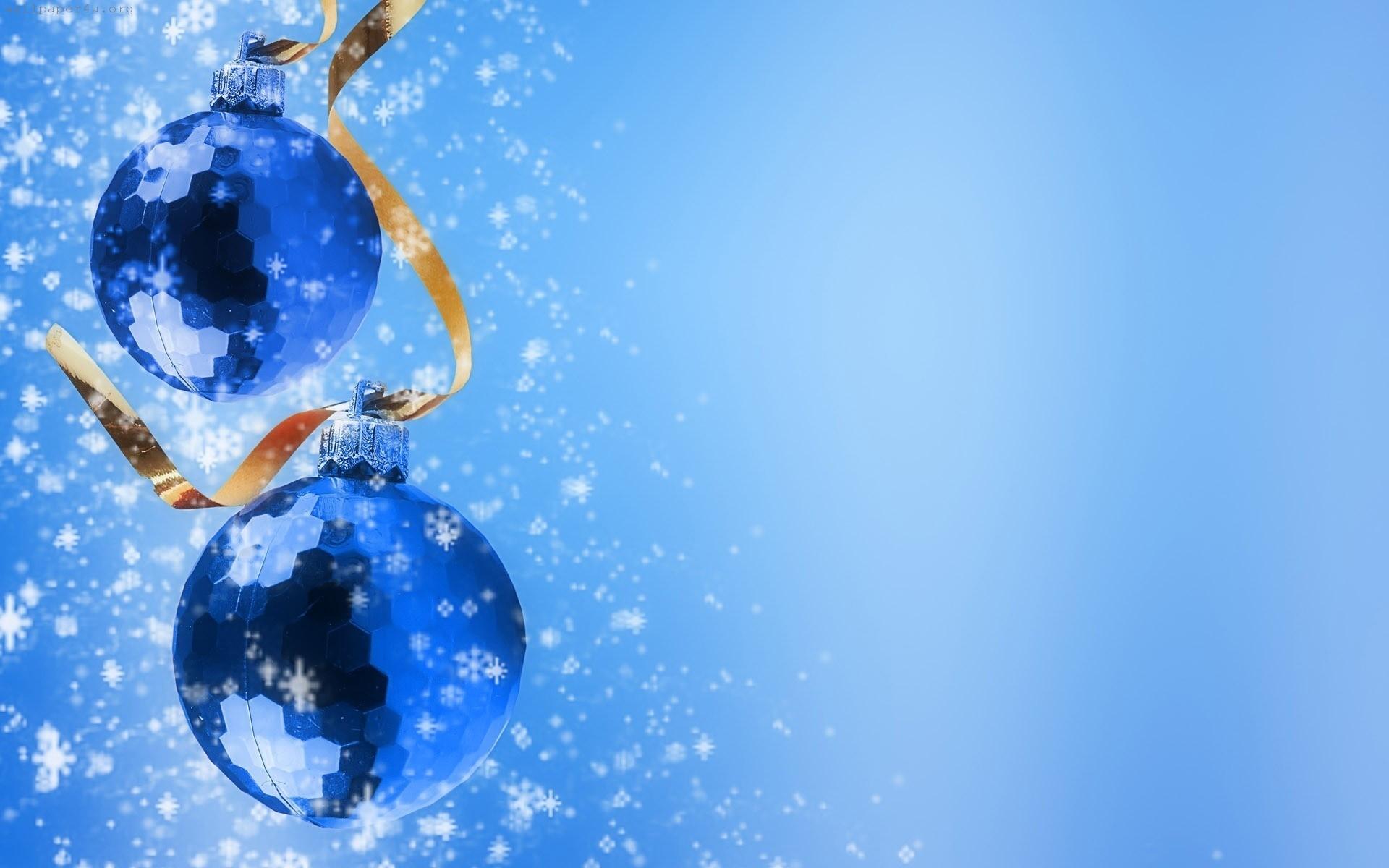 1920x1200 Blue shiny Christmas balls Winter Holiday