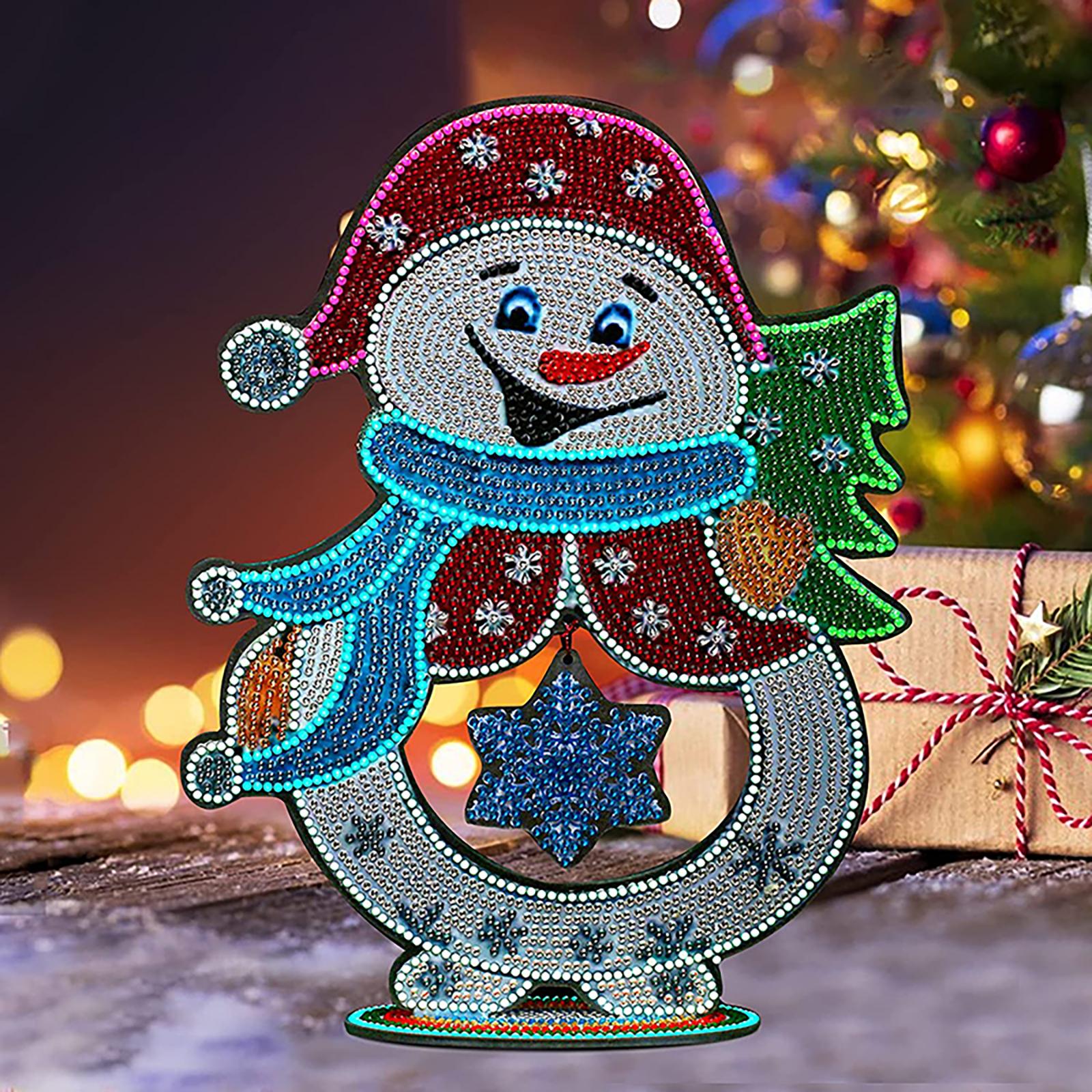 1600x1600 Outdoor Christmas Decorations DIY Wallpaper Children's Hand Painted Santa Snowman Decoration 5d Crystal Diamond Shiny Lifelike Super Viscosity