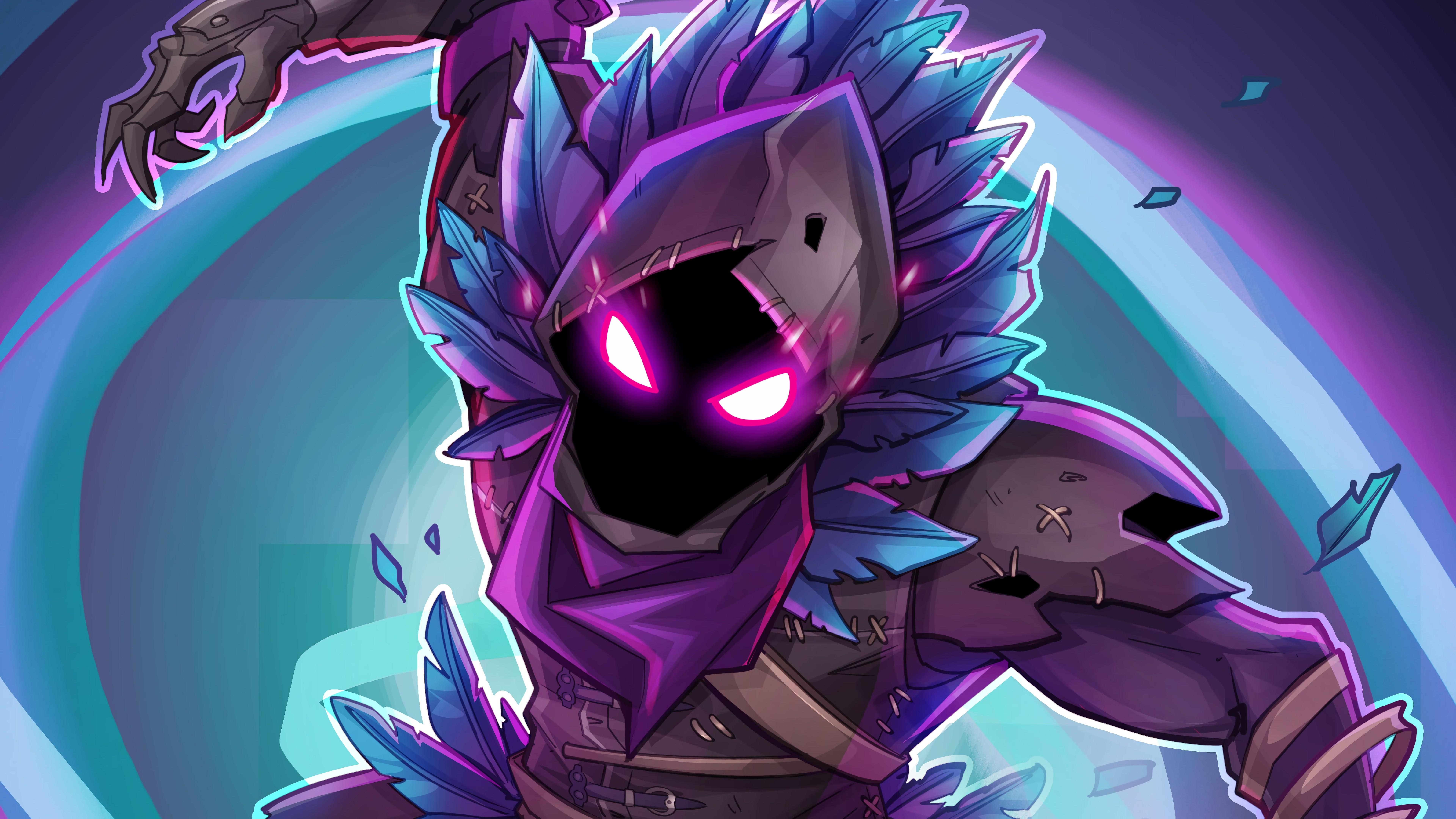 7680x4320 Raven Fortnite Battle Royale 8K Wallpaper