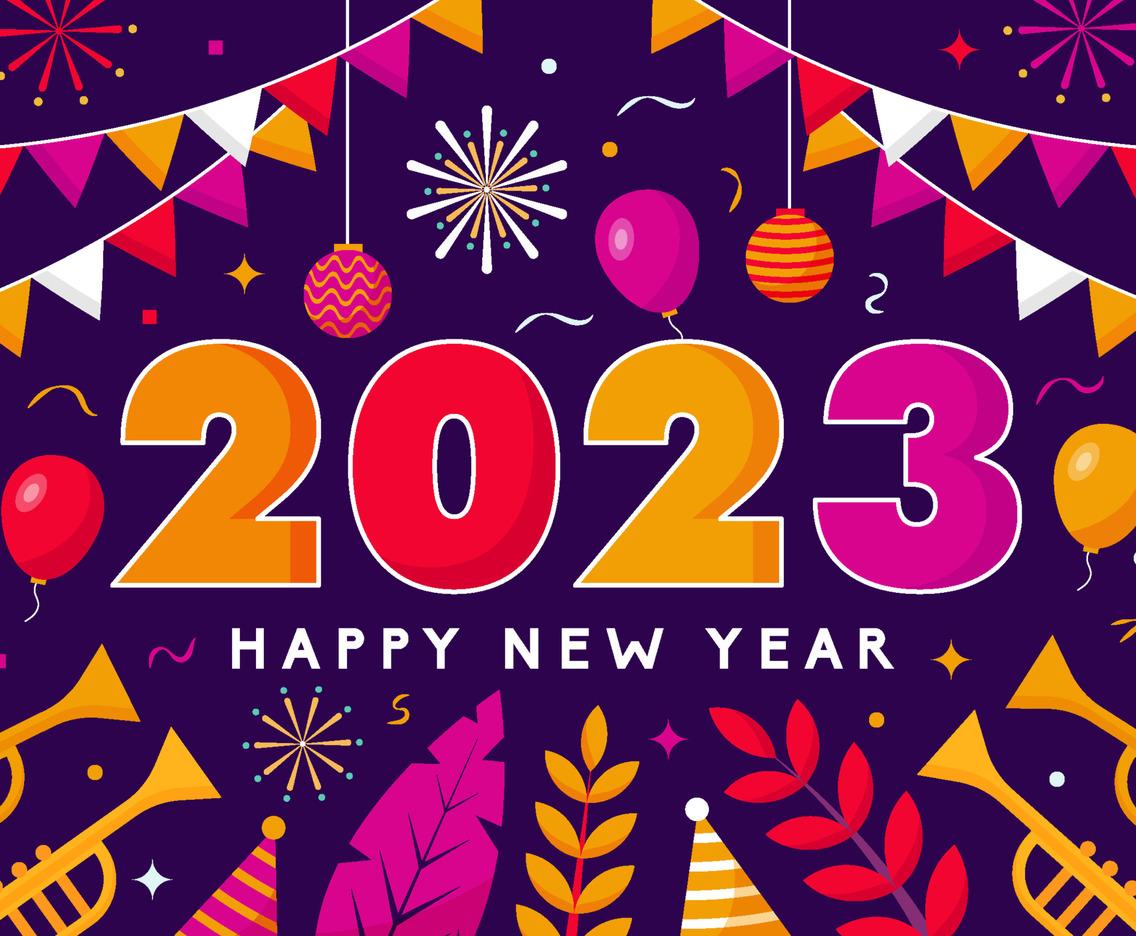 1136x936 Happy New Year 2023 Background Decoration