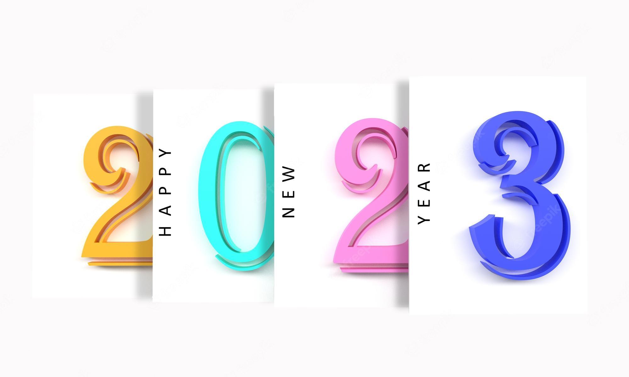 2000x1200 Premium Photo. Start 2023 happy new year merry christmas white isolate mock up background wallpaper time number calendar beginning finish 2022 business strategy idea success future holiday goal celebration festival