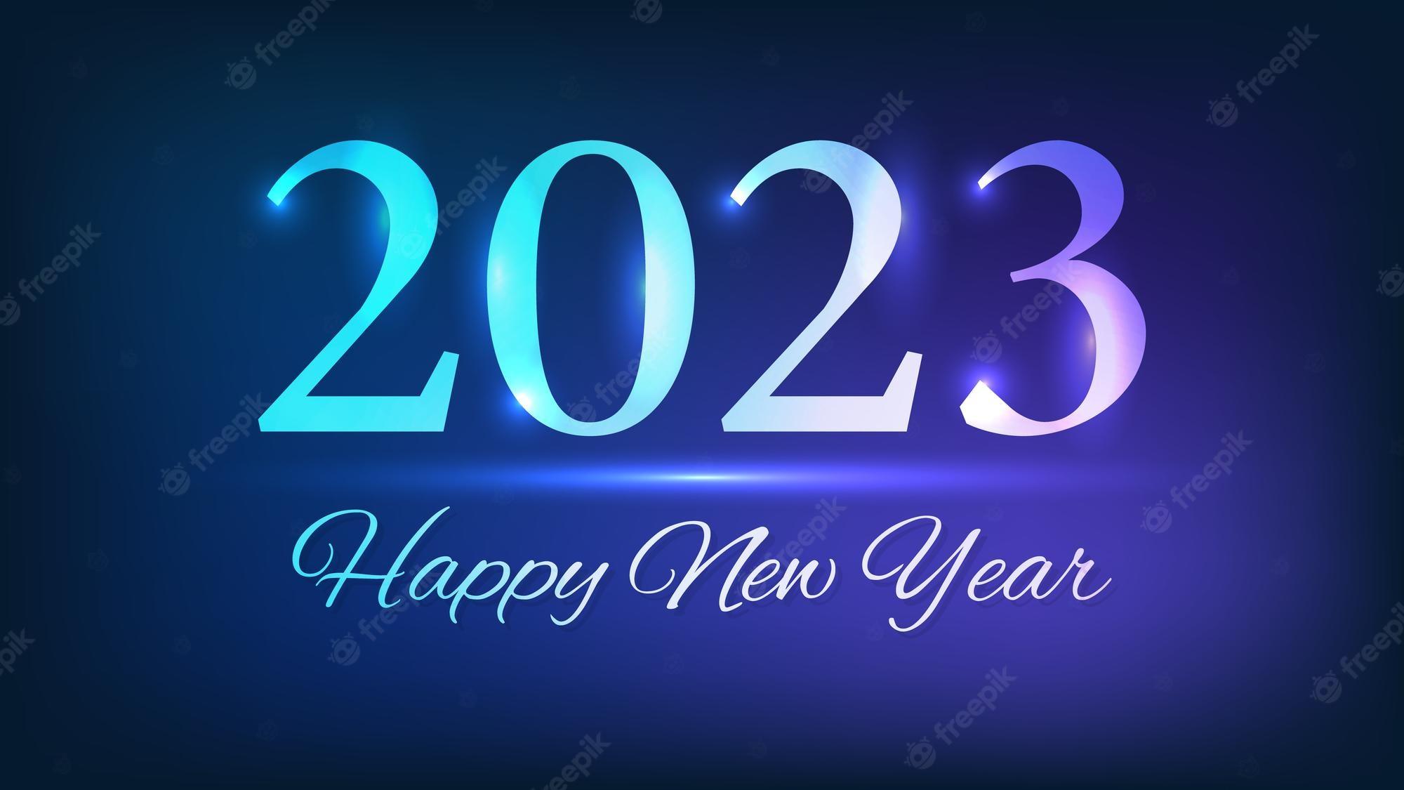 2000x1125 Premium Vector happy new year neon background