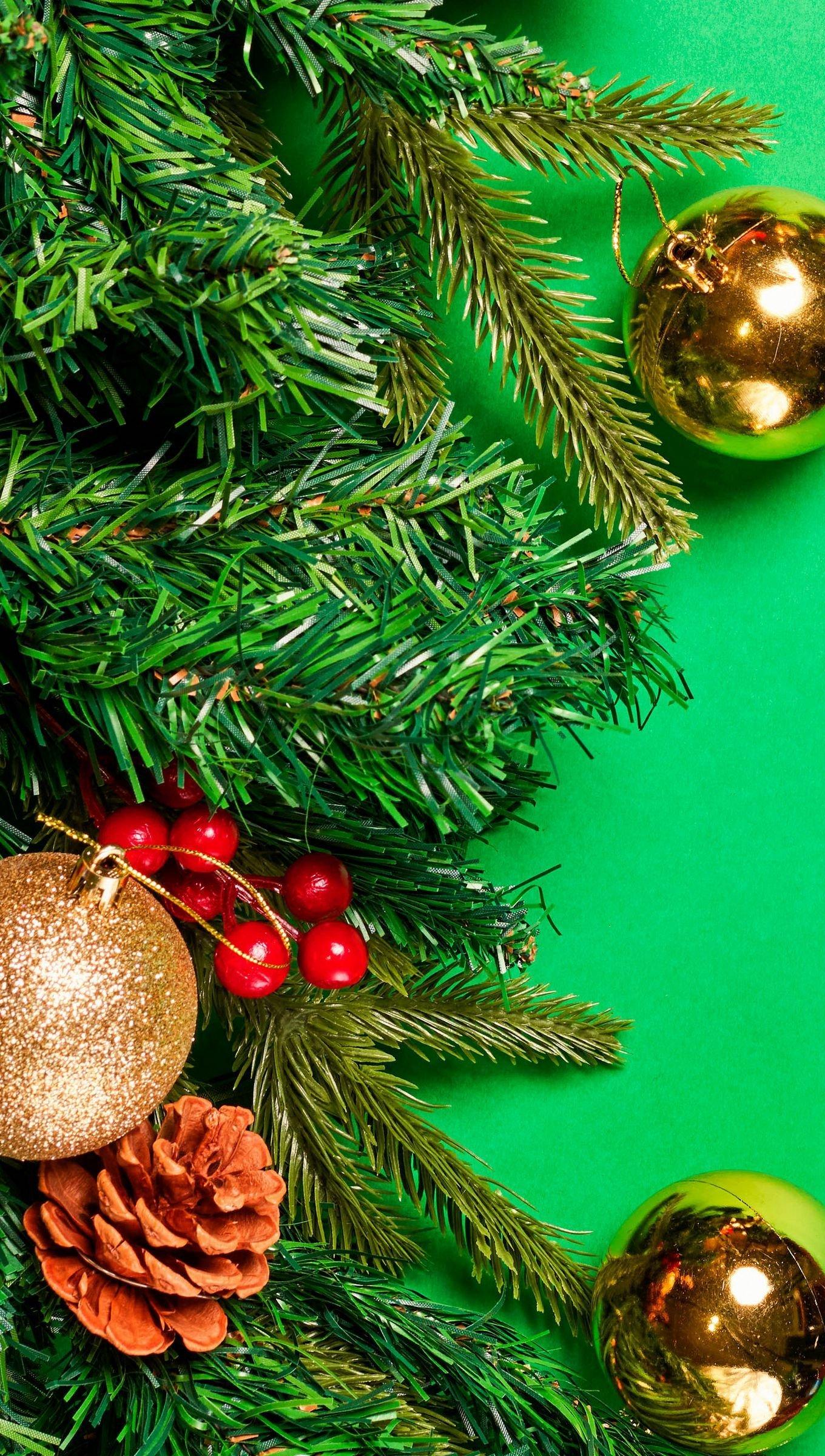 1360x2400 Feliz navidad con decoraciones Fondo de pantalla 4k Ultra HD