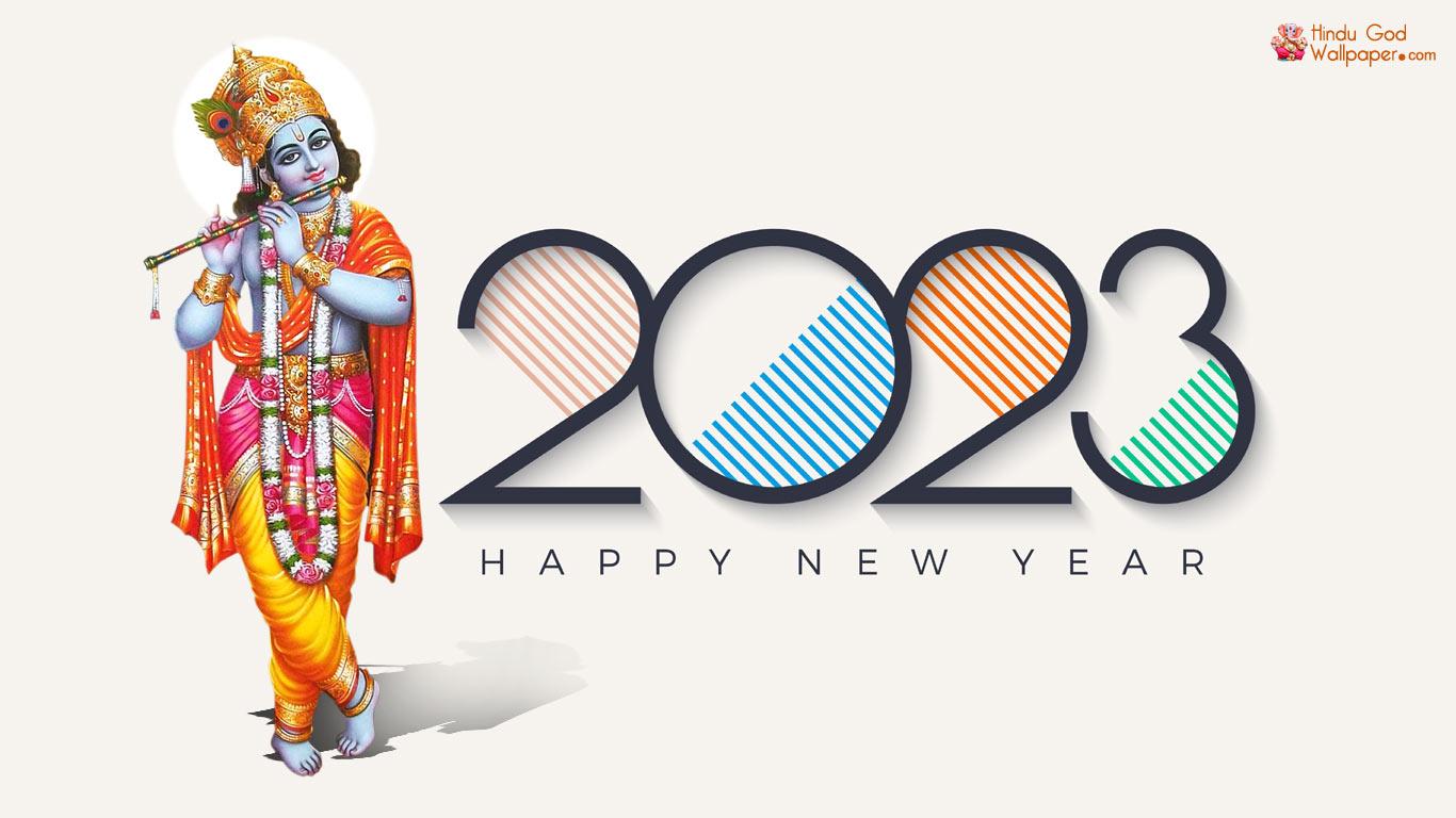 1366x768 God Happy New Year 2023 Image HD Wallpaper Free Download