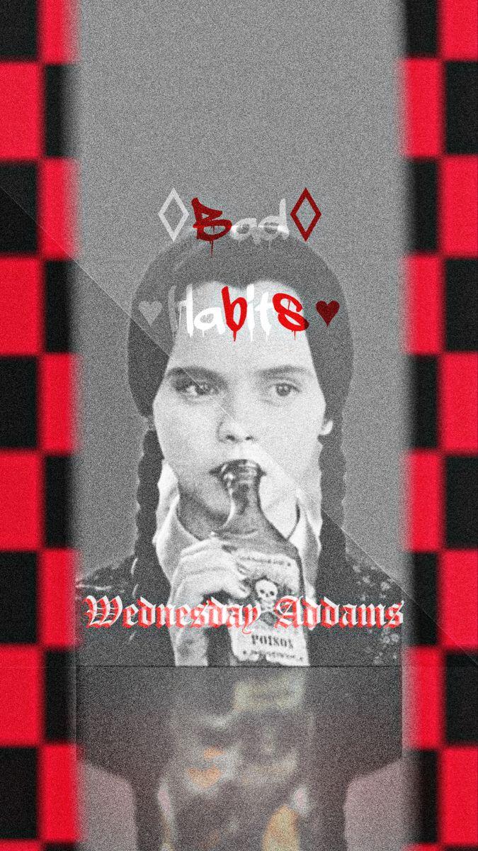 675x1200 Wednesday Addams Wallpaper by Karla C. Character sketch, Addams family, Red aesthetic