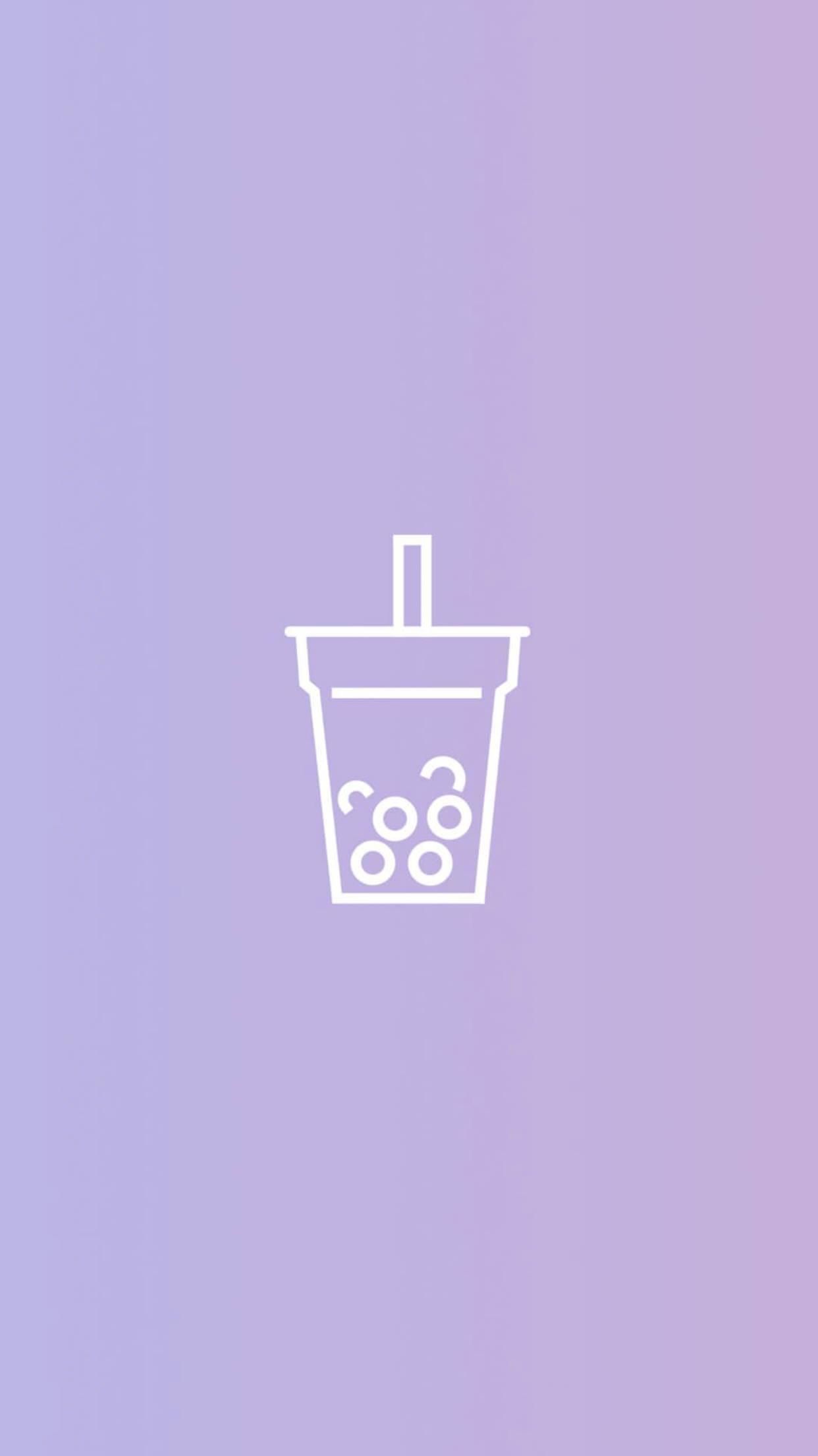 1242x2208 Download Cute Purple Bubble Tea Wallpaper