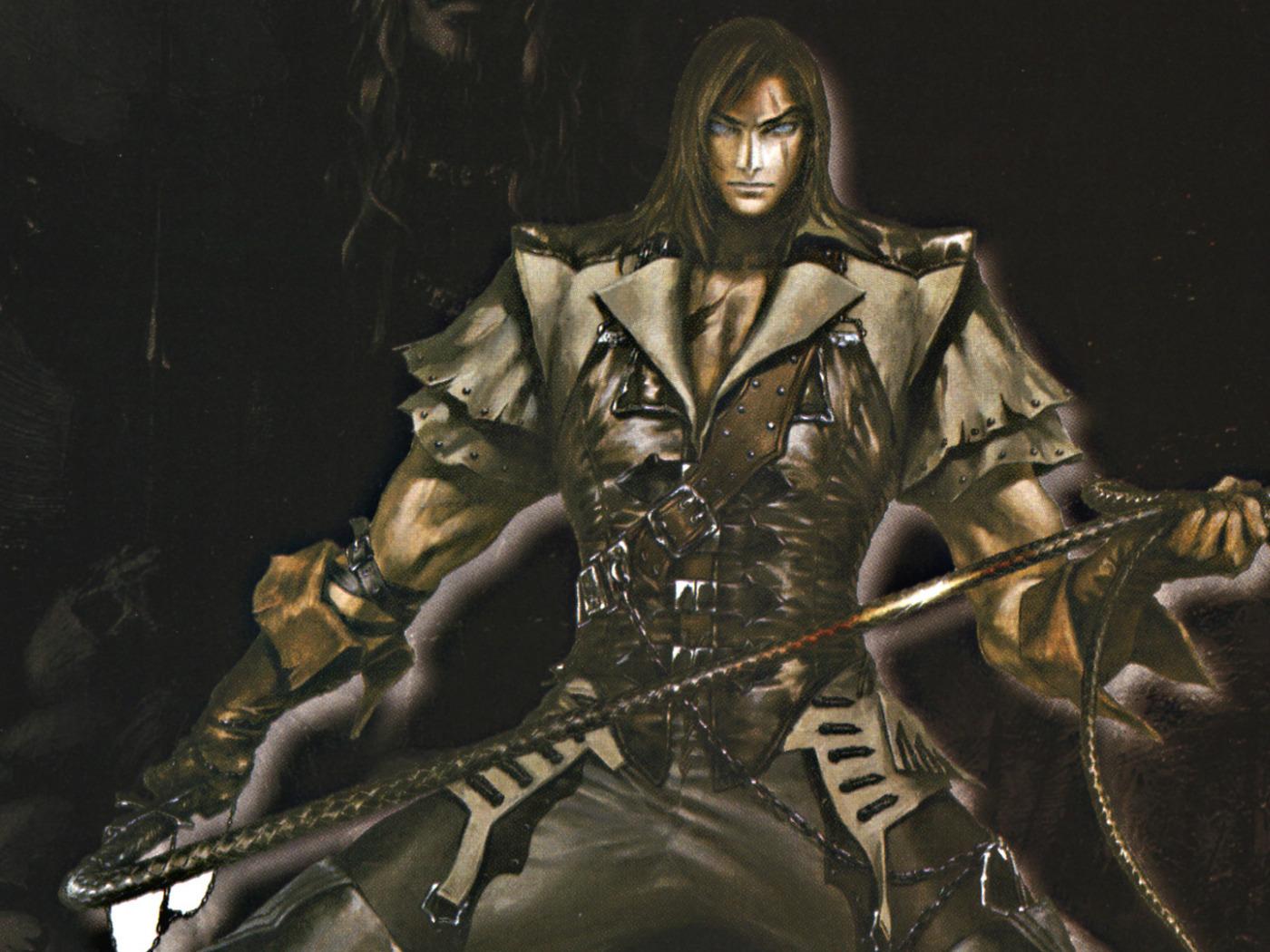 1400x1050 Download wallpaper darkness, vampire, skull, whip, scar, Castlevania, Trevor Belmont, Ayami Kojima art, section games in resolution 1400x1050