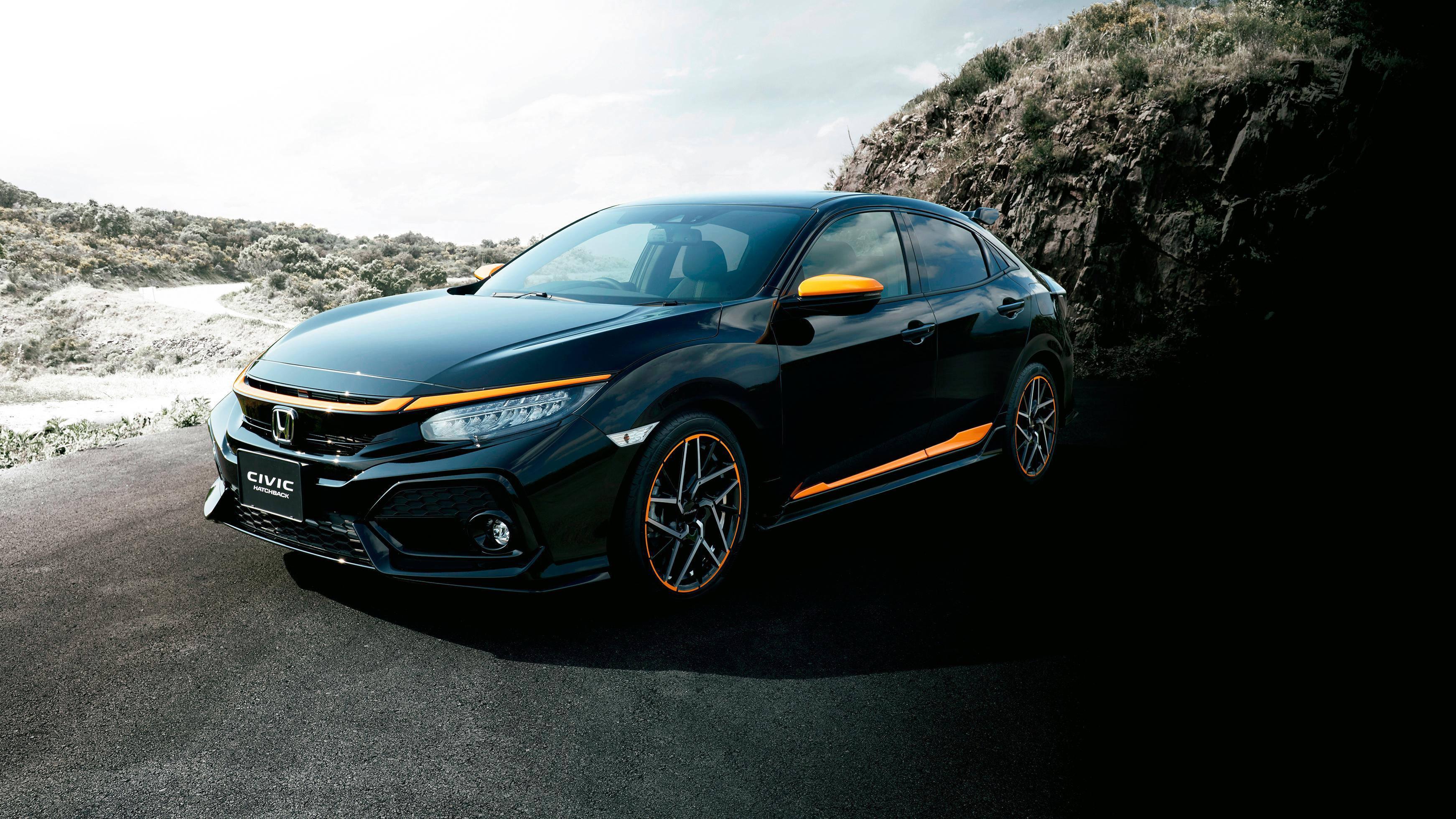 3484x1960 Download Black Orange 4k Honda Civic Wallpaper
