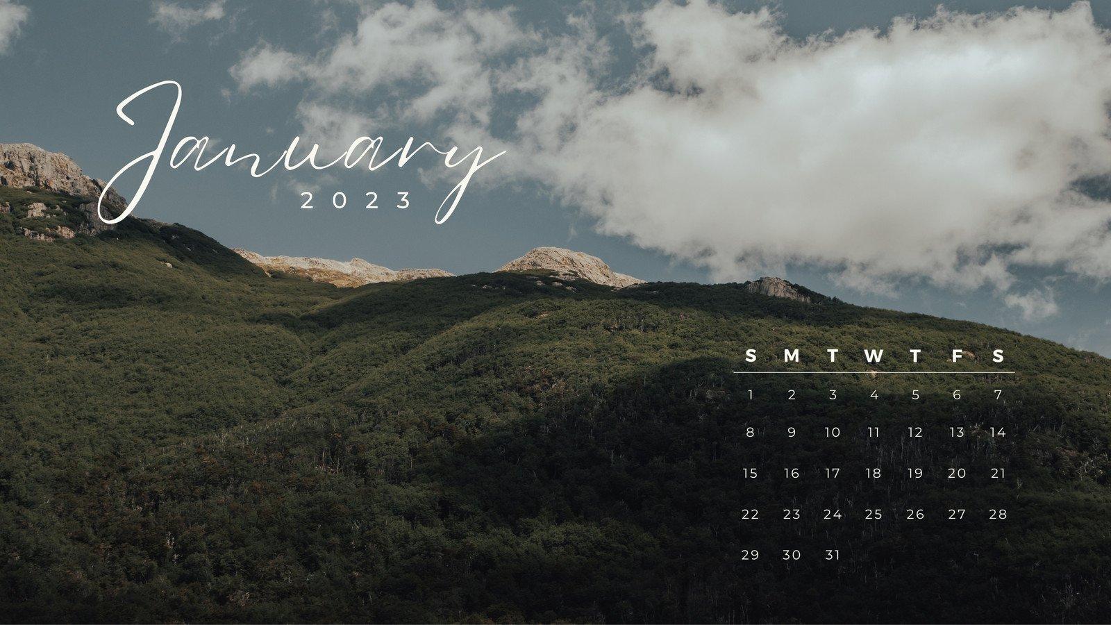 1600x900 Free and customizable january templates