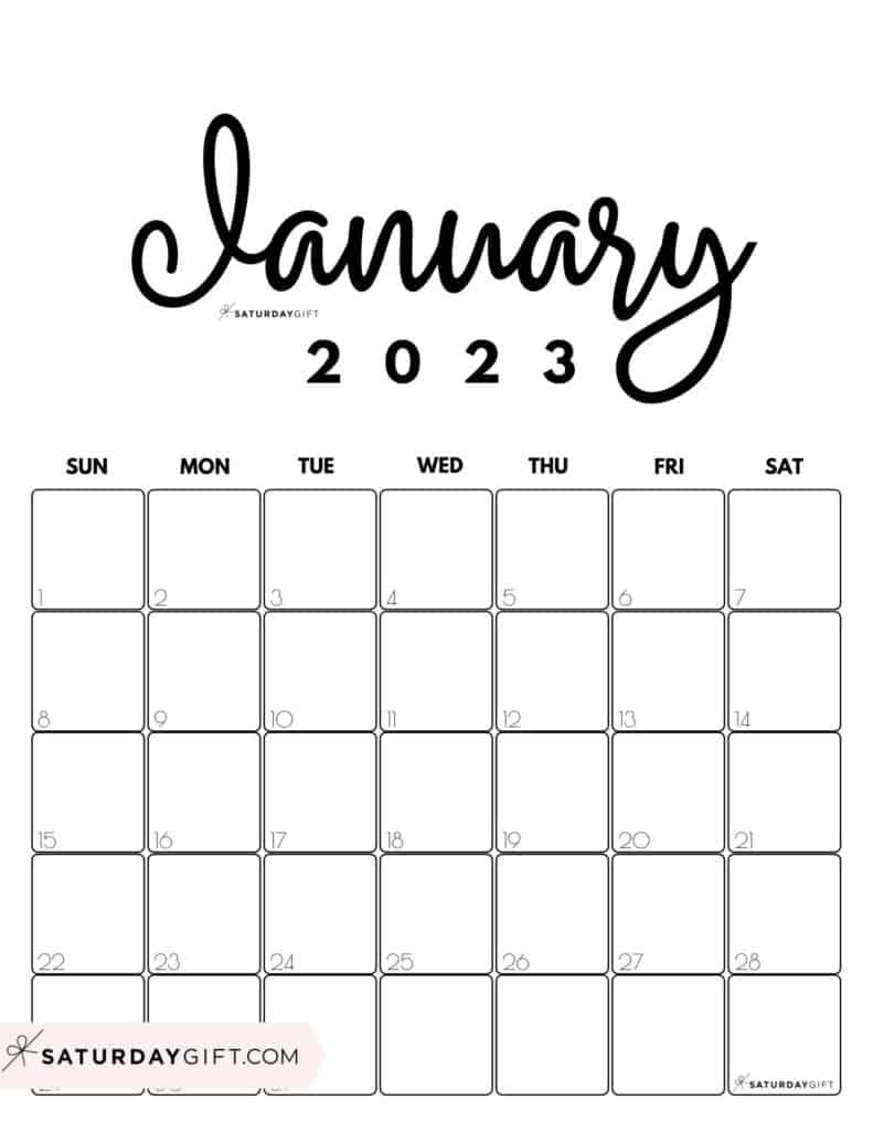791x1024 January Calendar (&Free) Printable January 2023 Calendar Designs