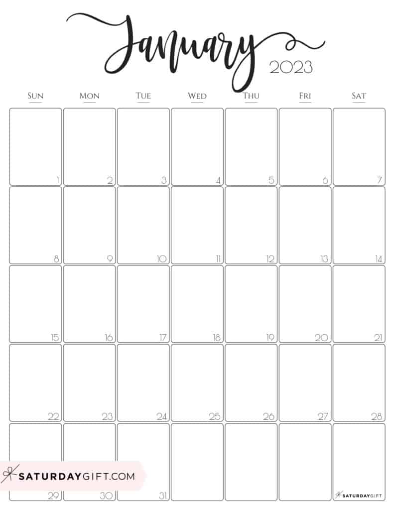 791x1024 January Calendar (&Free) Printable January 2023 Calendar Designs