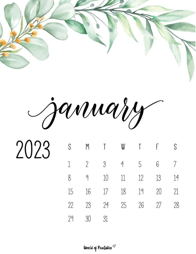 791x1024 Free Printable January 2023 Calendars