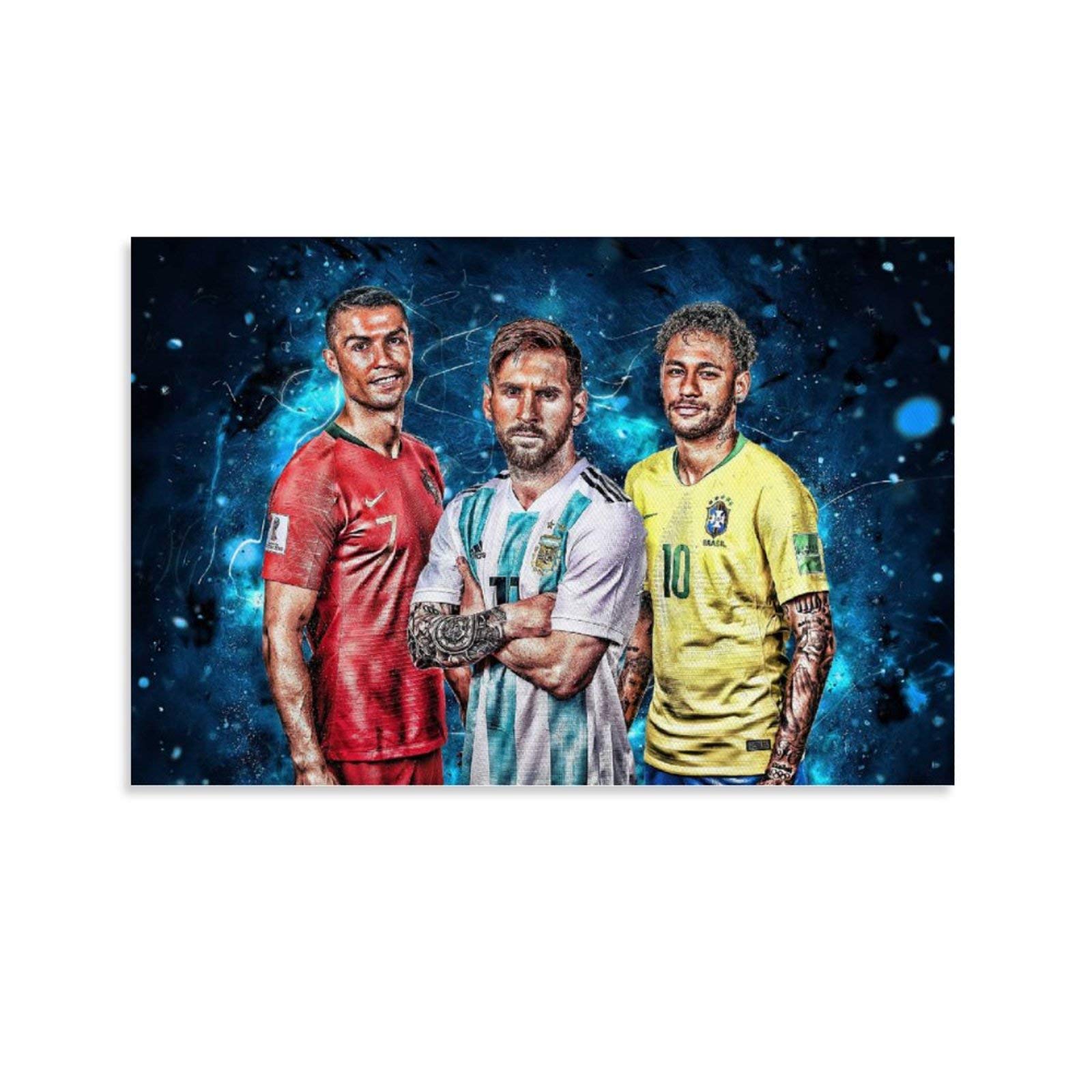 1600x1600 Cristiano Ronaldo Lionel Messi Neymar Jr Wallpaper Football Comprehensive Poster Famous Sports Star Poster Prints Poster Living Room Wall Art Decor Canvas Hanging Picture 24x36inch(60x90cm) : Everything Else