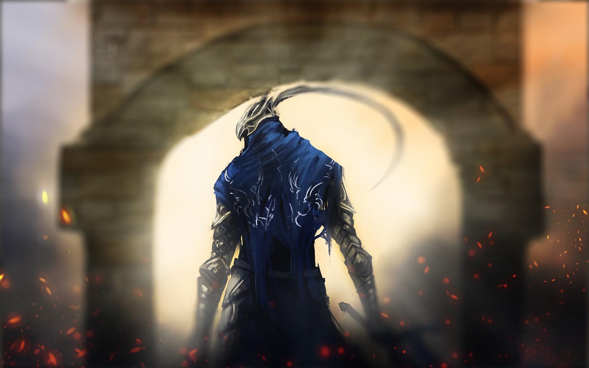 1920x1200 Dark souls, Gates, Knight, Art