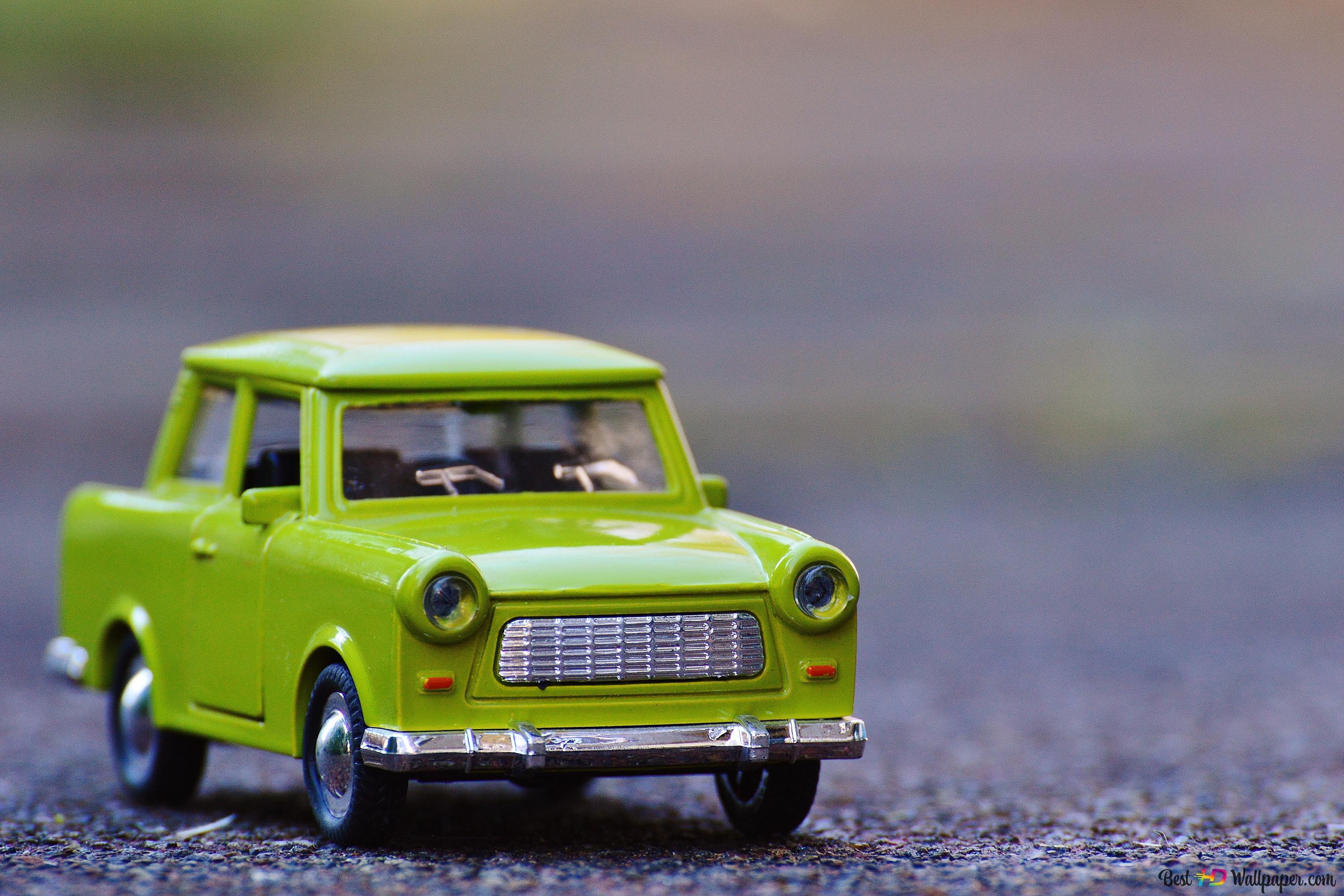 3000x2000 Green Trabant car miniature 4K wallpaper download