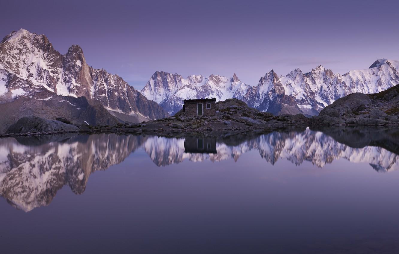 1332x850 Wallpaper Mountains, Lake, Reflection, France, Alps, Hut, France, Alps, Chamonix, Chamonix, Lac Blanc, Haute Savoie, The Lac Blanc, Haute Savoie Image For Desktop, Section пейзажи