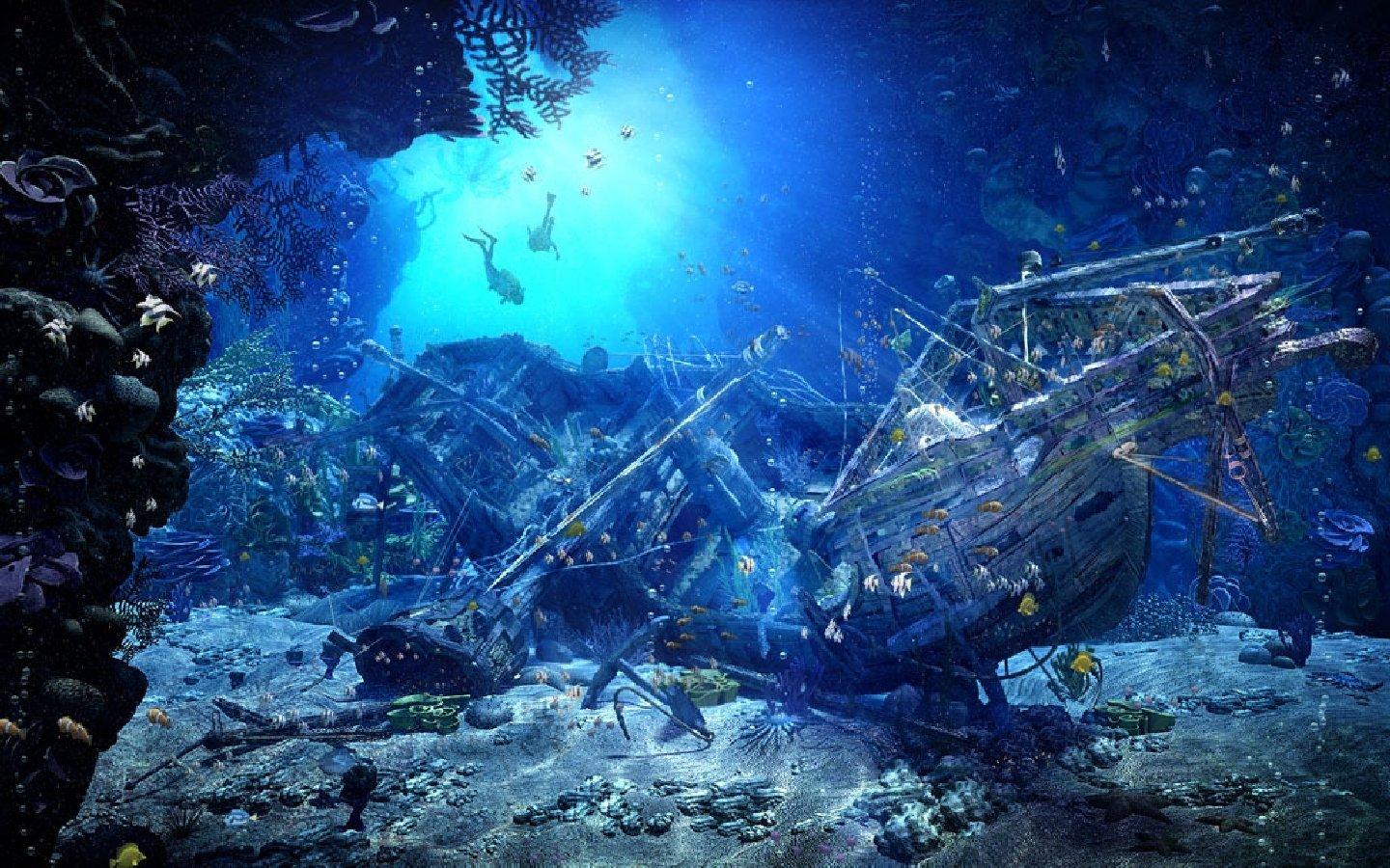 1440x900 Sunken Ship Wallpaper