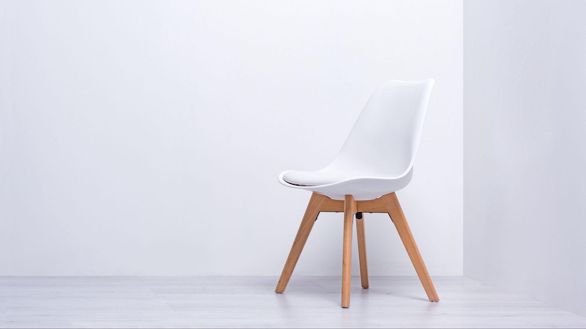 1920x1080 Download wallpaper 1920x1080 chair, white, minimalism, wall full hd, hdtv, fhd, 1080p HD background