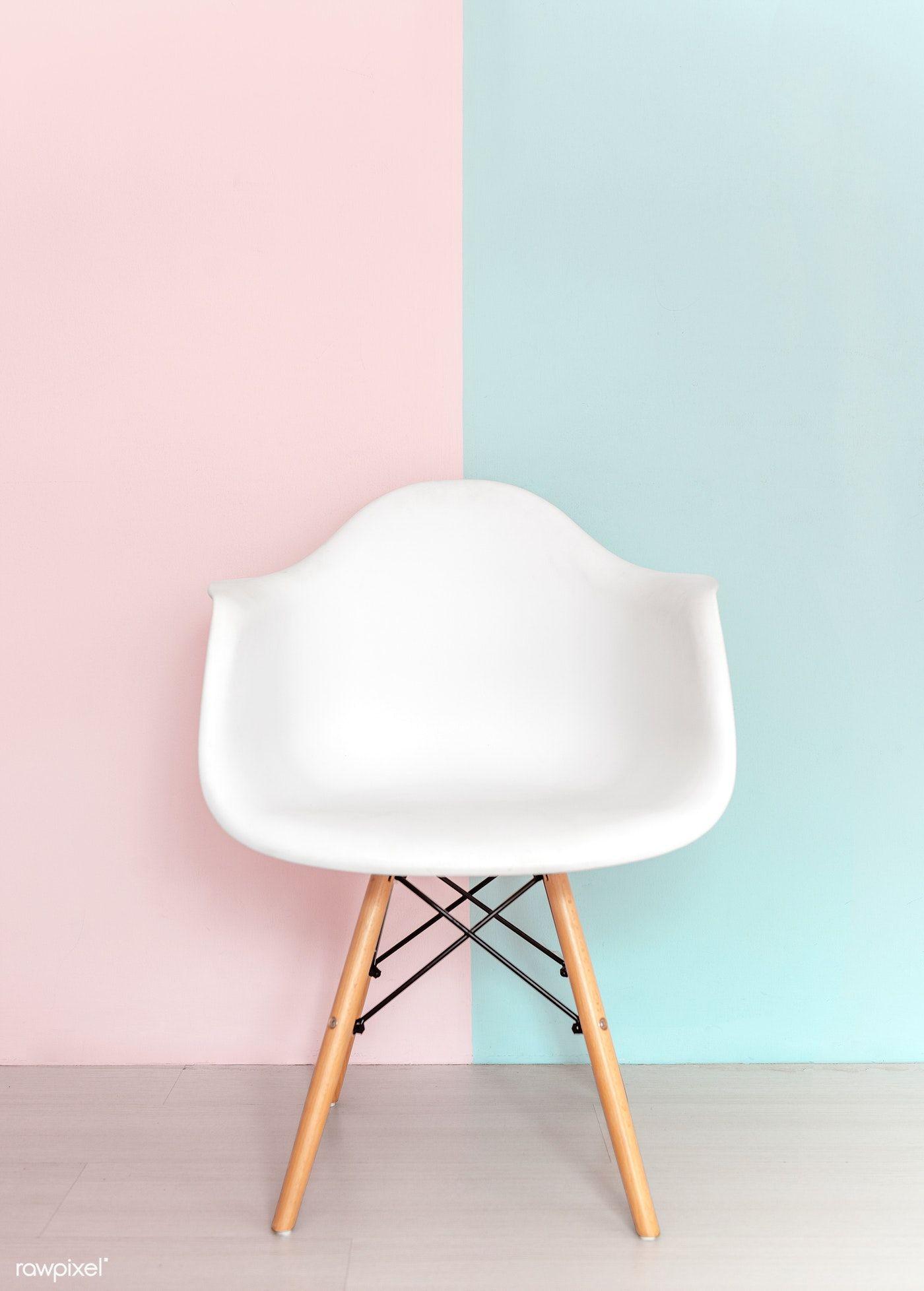 1400x1956 White chair on pastel background. premium image. Minimal chairs, White chair, Chair