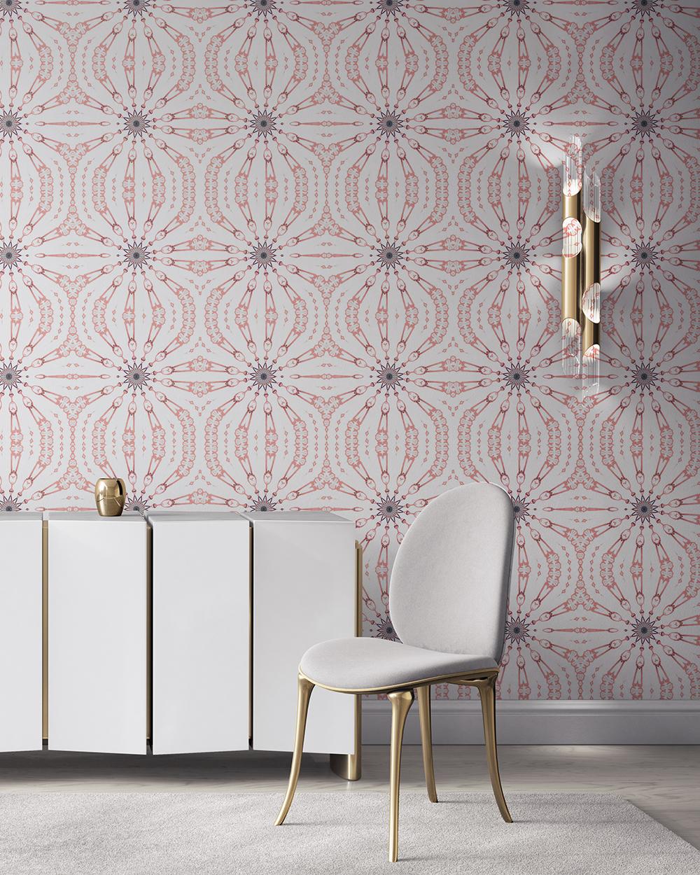 1000x1250 Fern. Pink and White. Standard Wallpaper & Maude Home