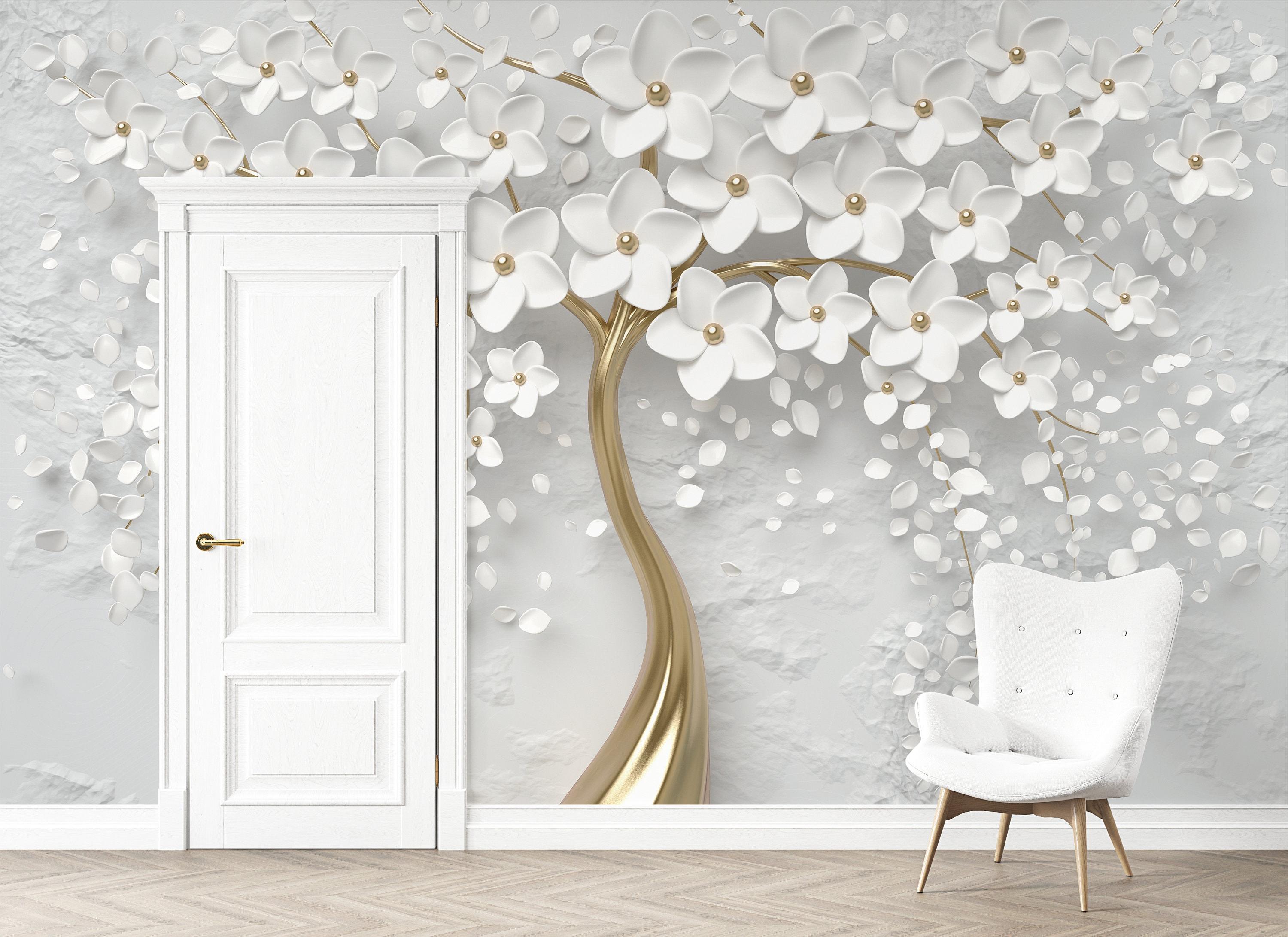 3000x2183 3D Look Tree Wallpaper Gold Tree Wallpaper 3D Floral